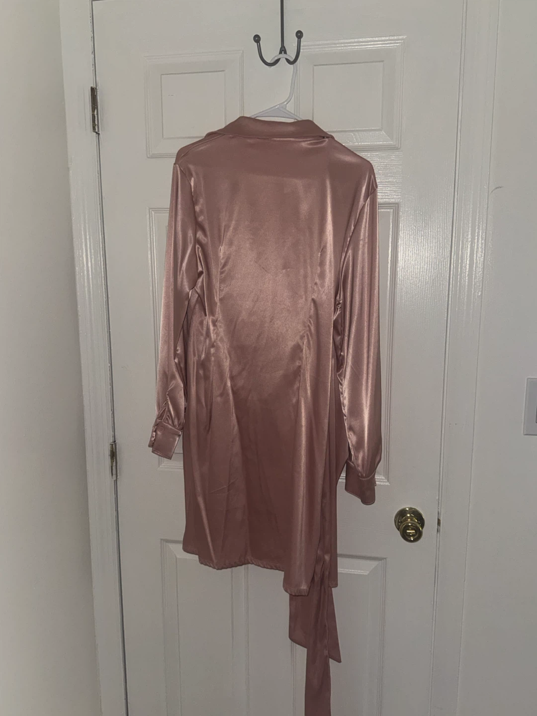 Satin Wrap Mini Dress