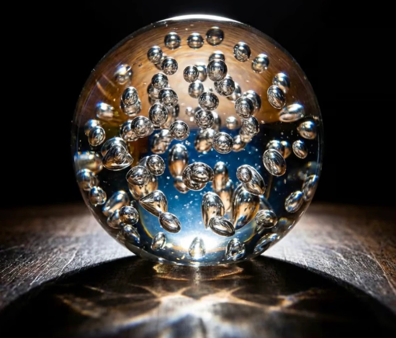 Glass Paperweight with Bubbles - photo 2