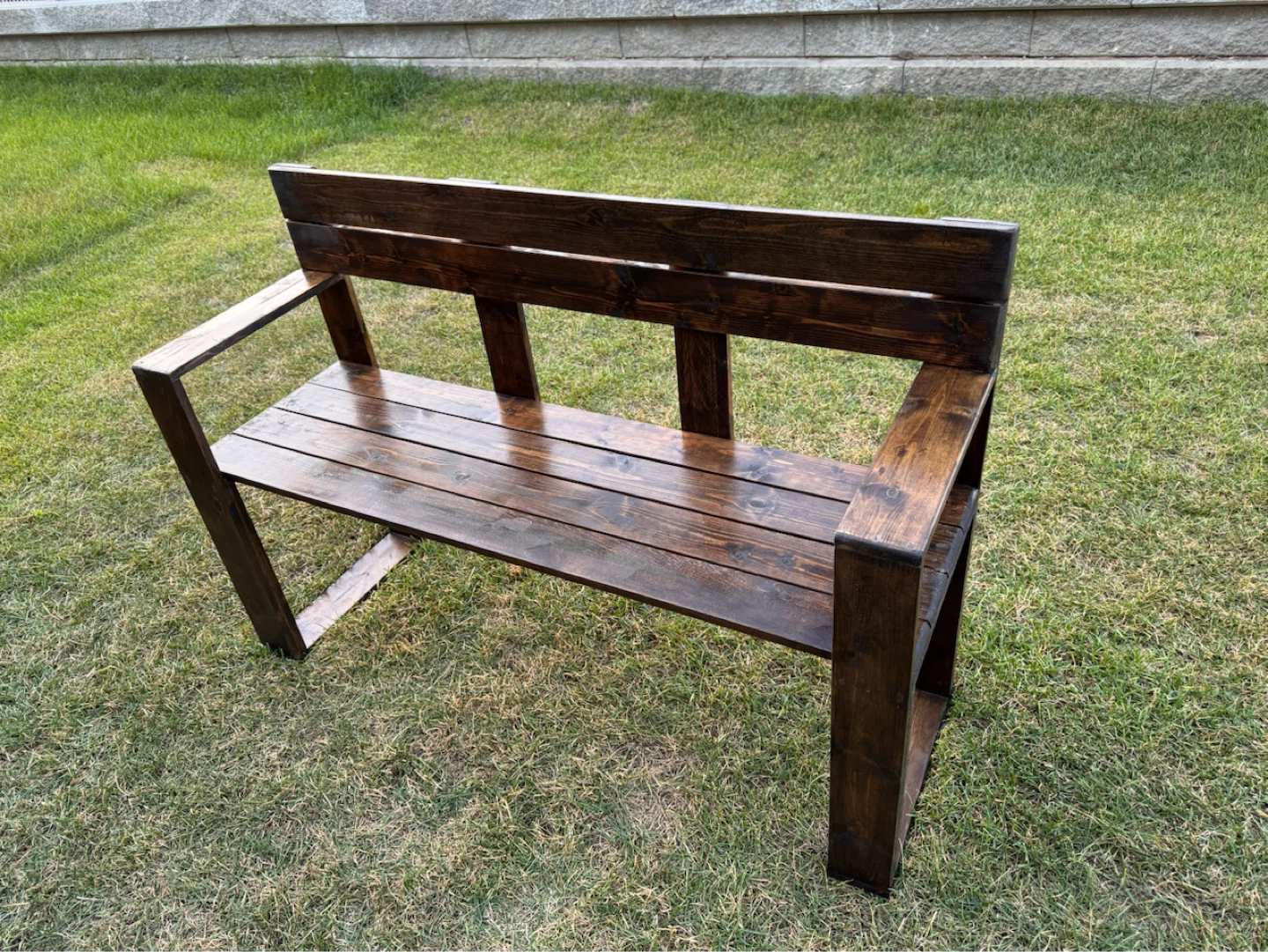 Wooden Park Bench - photo 2