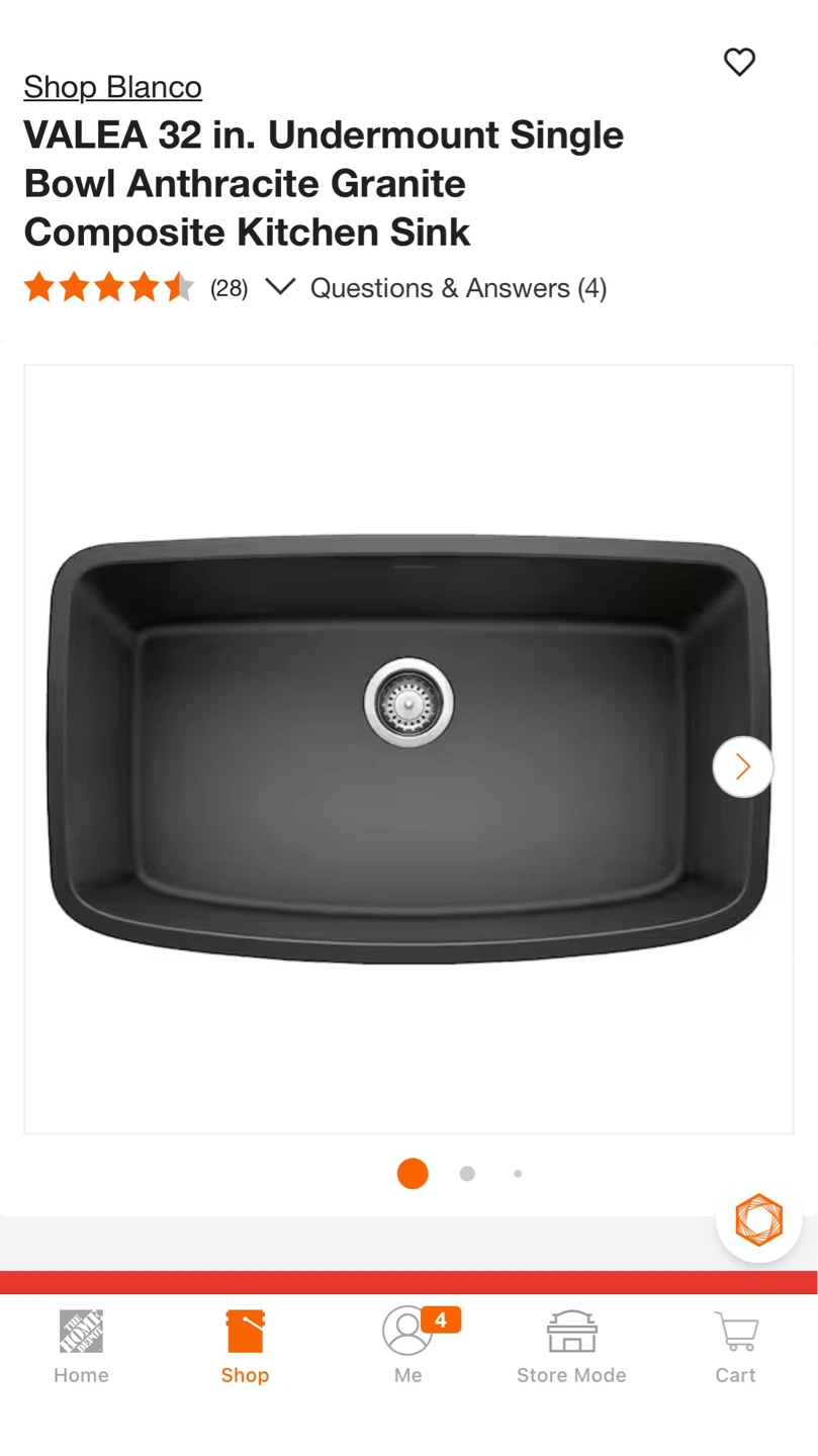 Blanco VALEA 32 in. Undermount Bowl Anthracite Kitchen Sink