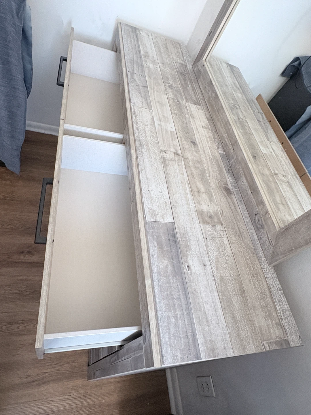 Full panel bed with night stand and dresser. - photo 5