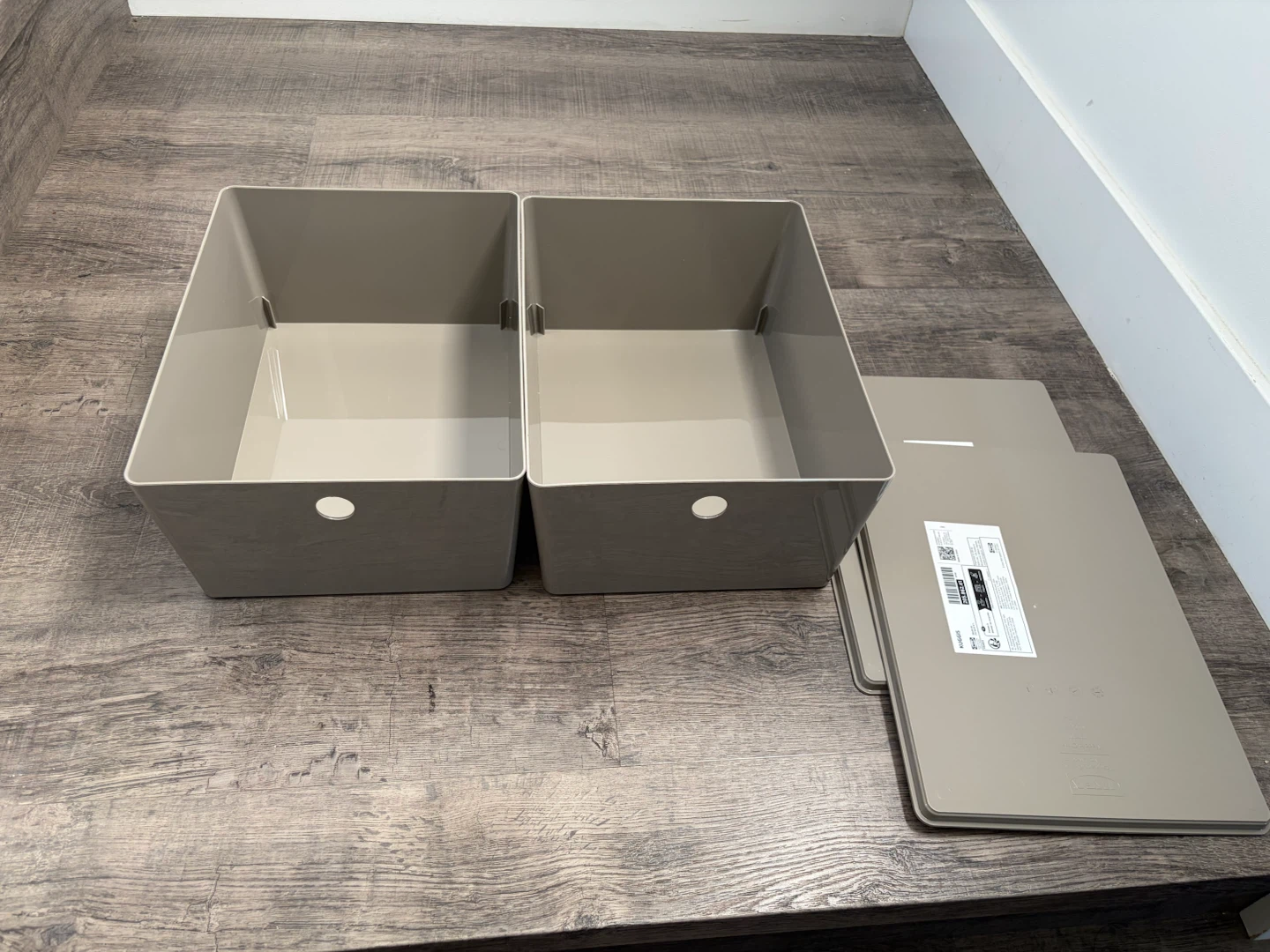 pair of IKEA storage box with lids for $10