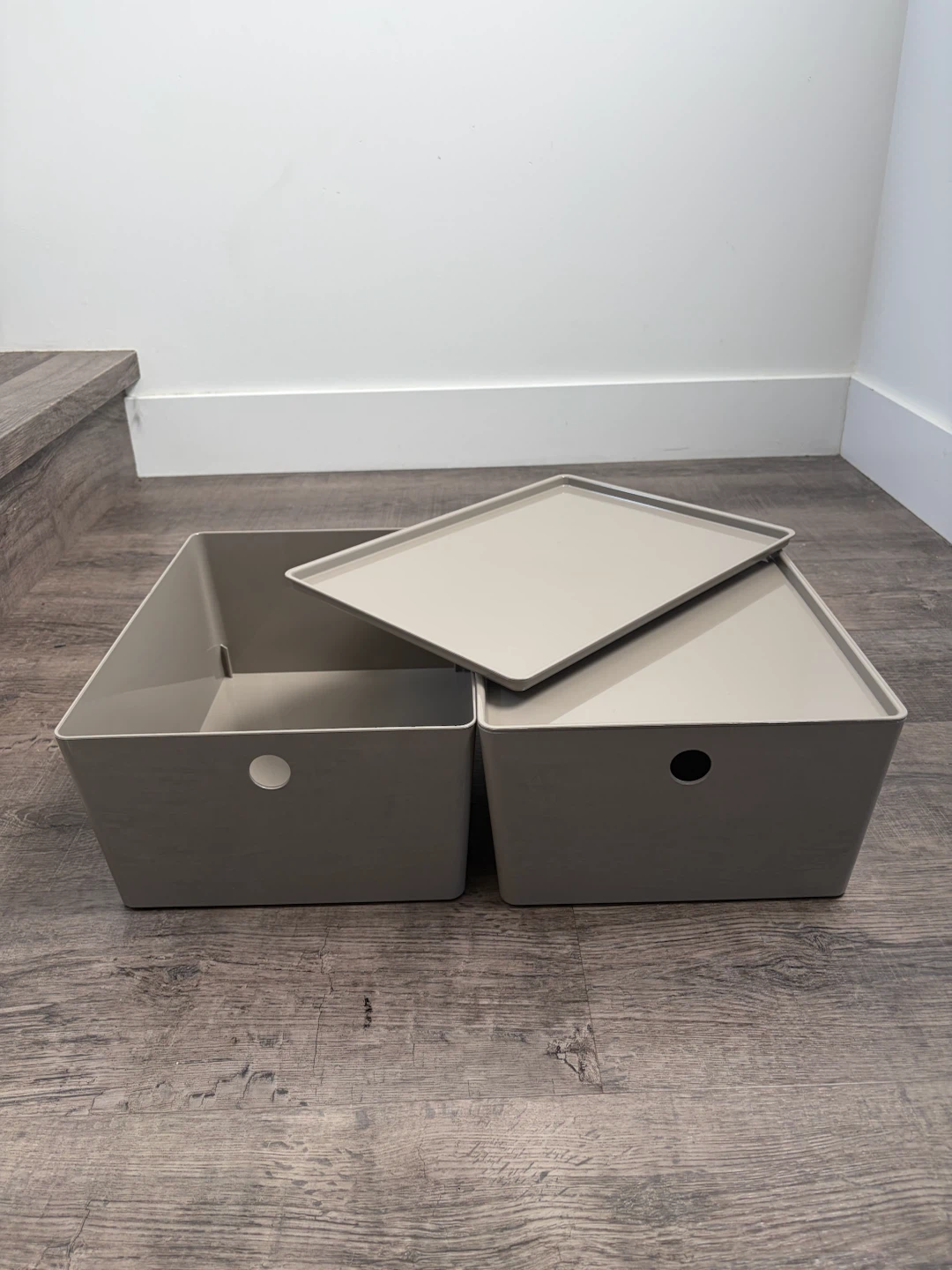 pair of IKEA storage box with lids for $10 - photo 2