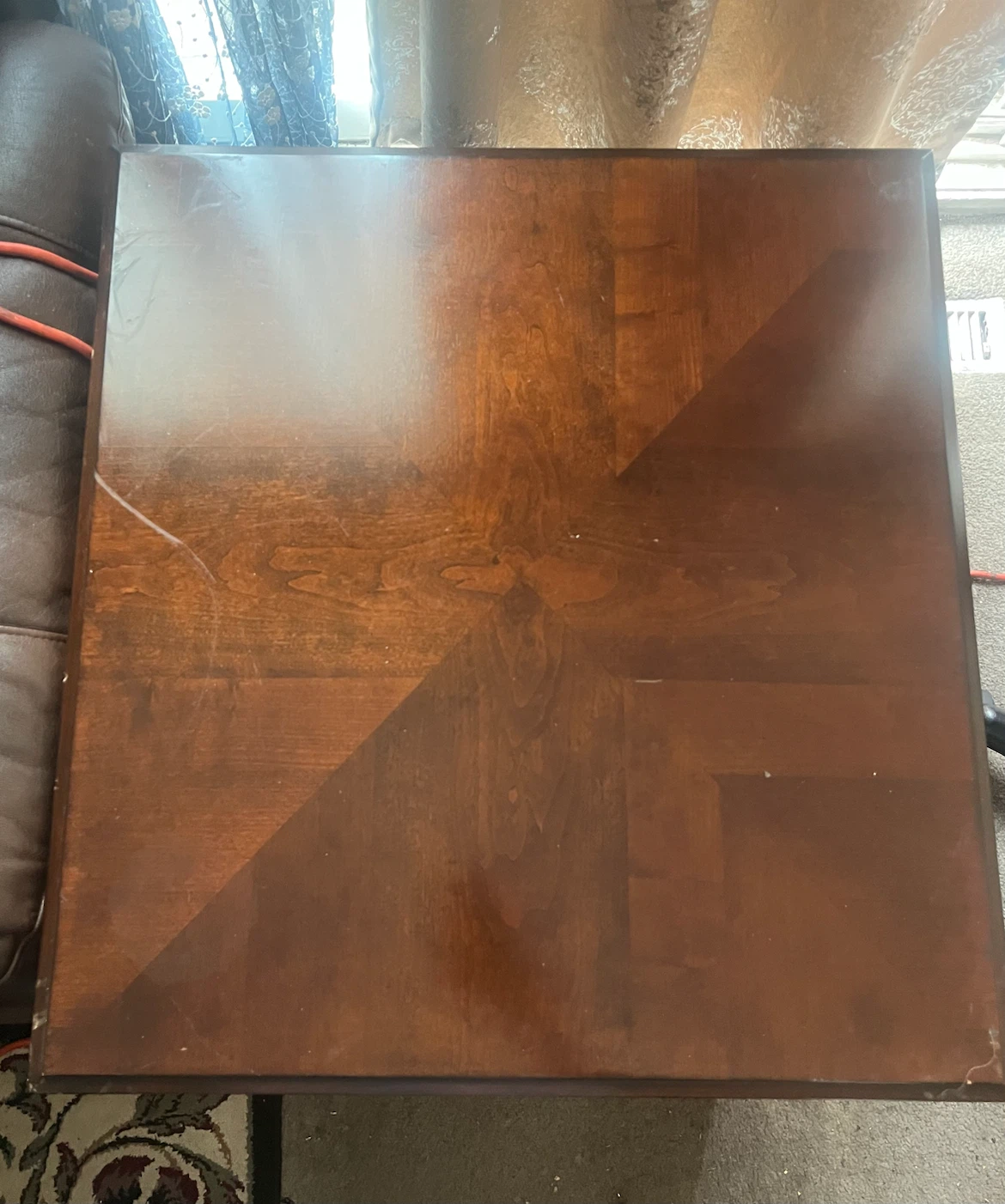 Wooden End Table with Two Shelves - photo 2