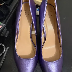 A New Day Purple Metallic Pointed Toe Heels