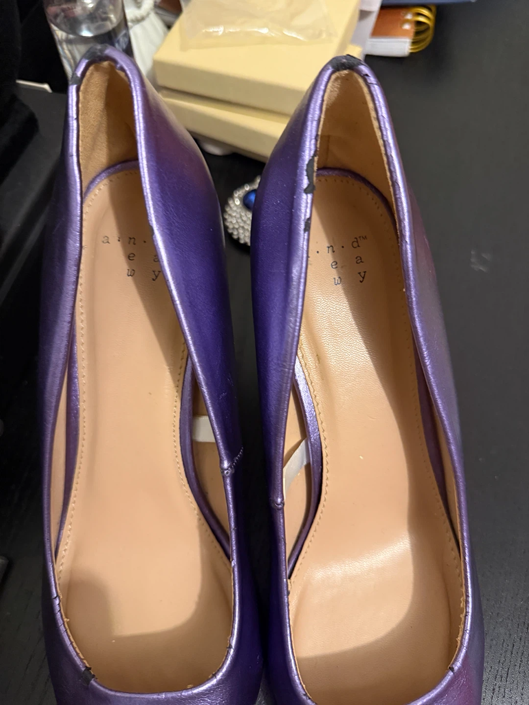 A New Day Purple Metallic Pointed Toe Heels - photo 2