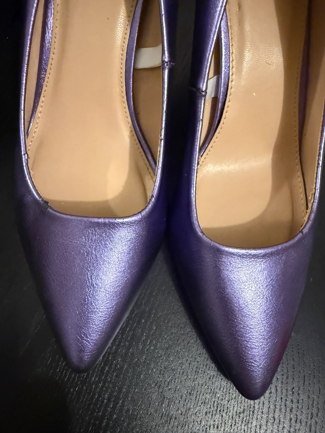 A New Day Purple Metallic Pointed Toe Heels - photo 3