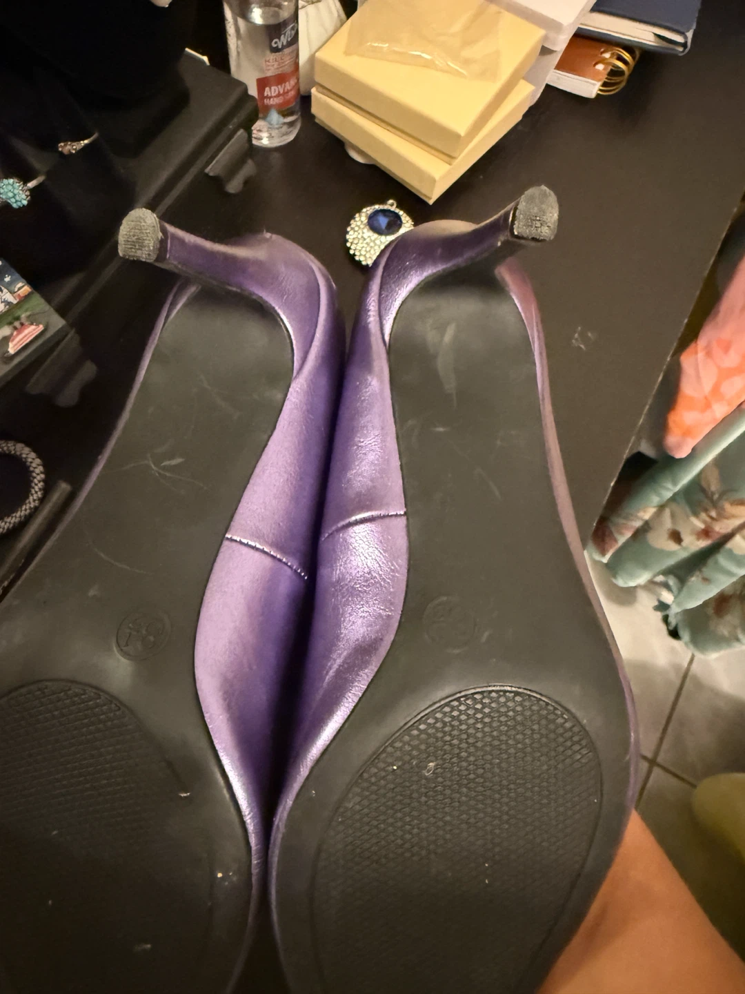 A New Day Purple Metallic Pointed Toe Heels - photo 4