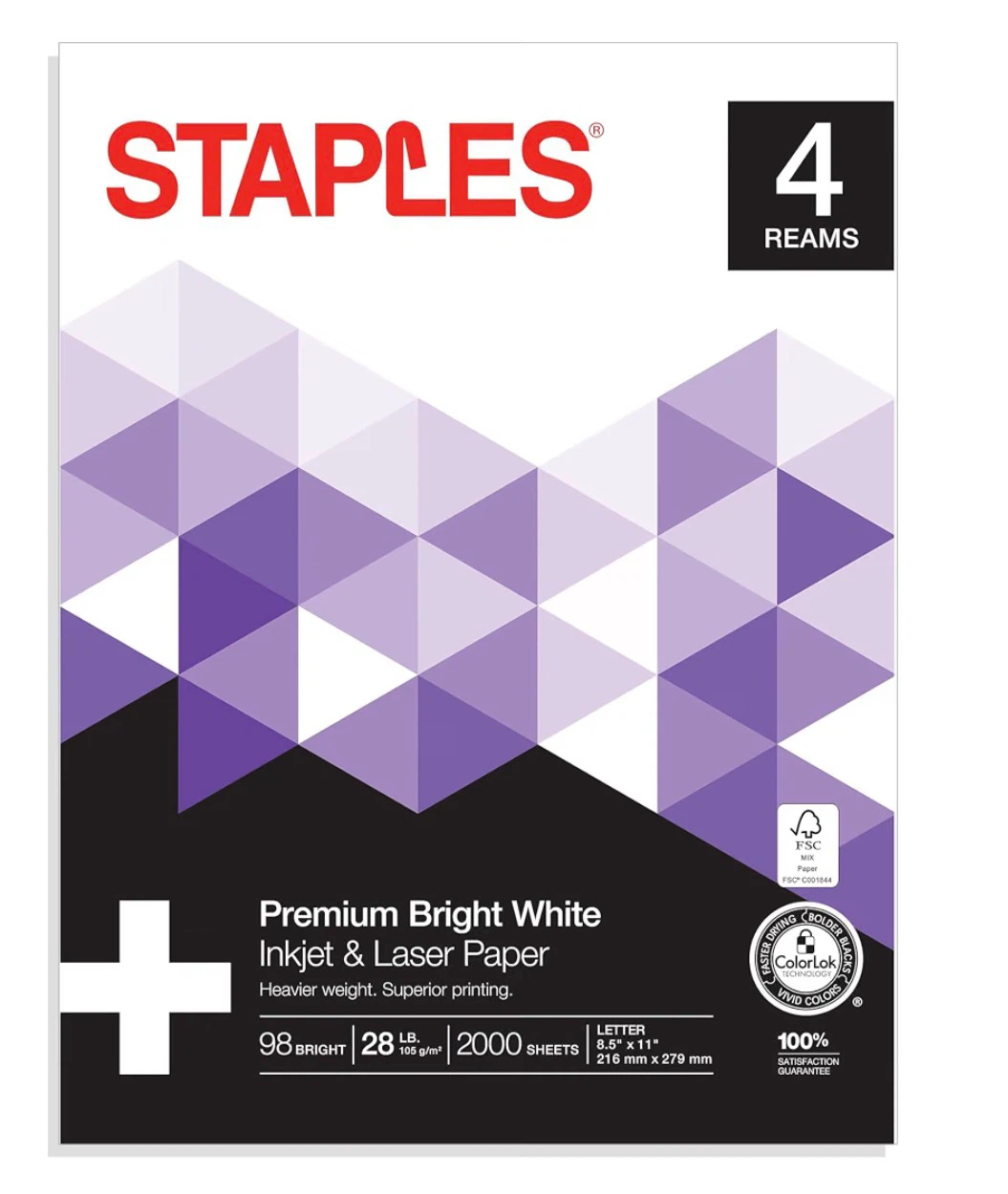 NEW! Staples Premium Bright White Inkjet & Laser Paper