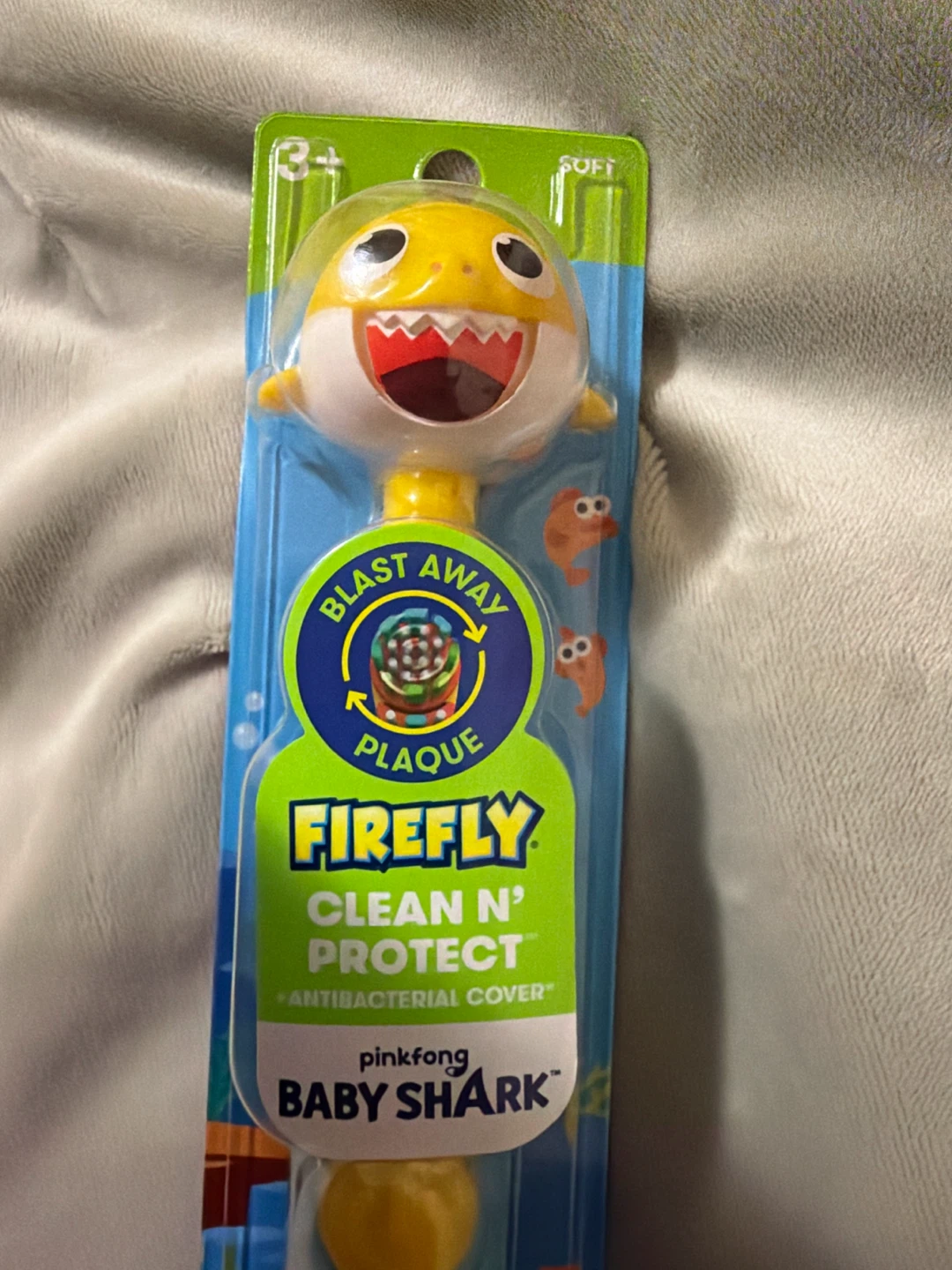 Firefly Baby Shark Soft Toothbrush with Antibacterial Cover - photo 3