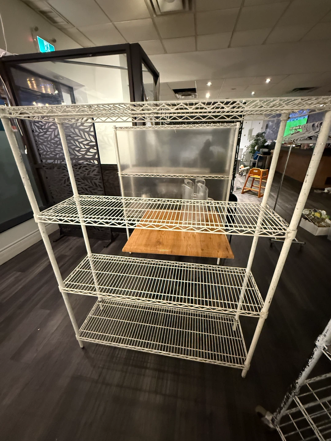 White metal Shelves
