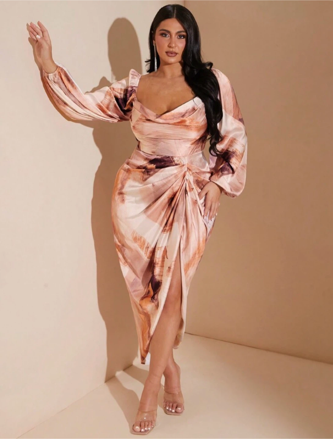 Shein Ruched Drape Midi Dress - photo 3
