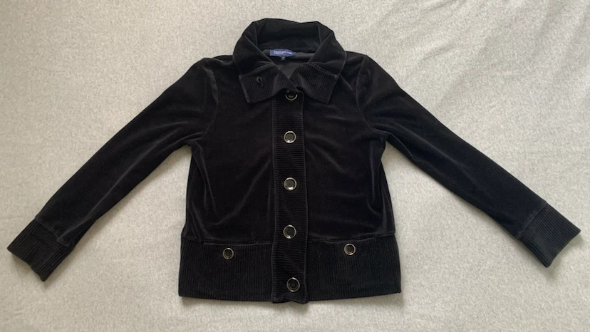 Jones New York Black Velvet Sweater / Top ~ Size Medium