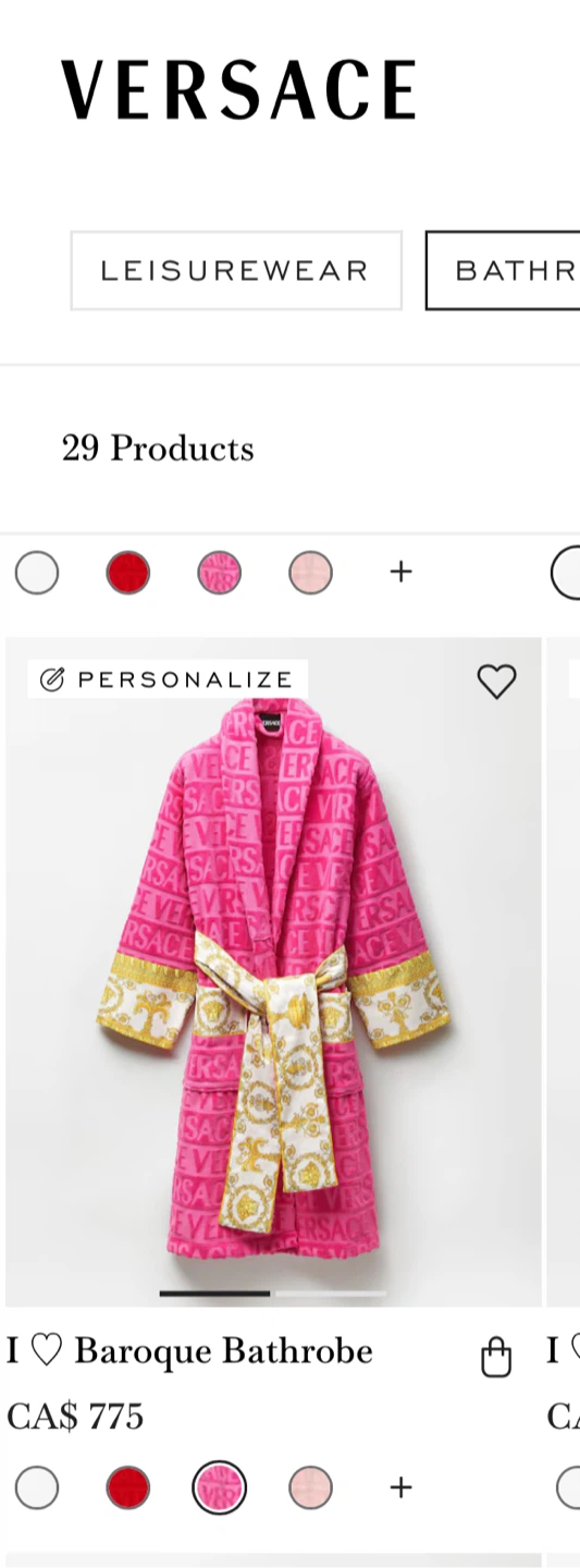Versace Pink Baroque Robe Size S - photo 4