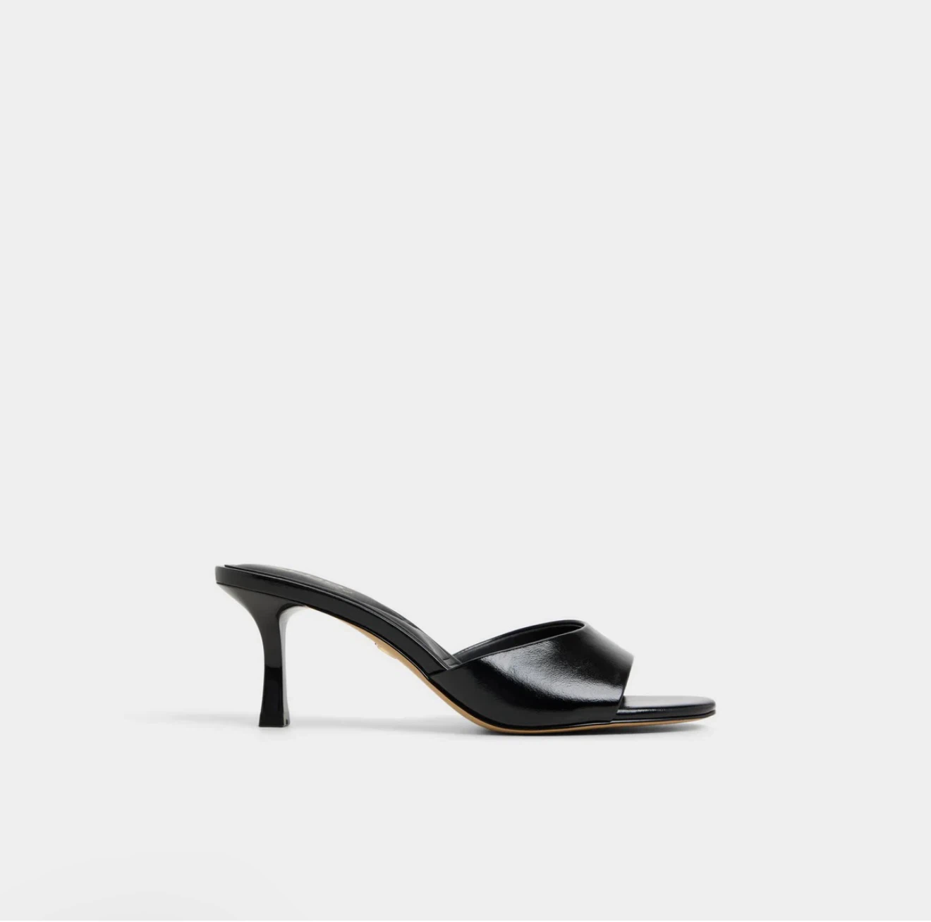 ALDO Black Patent Leather Heeled Mules
