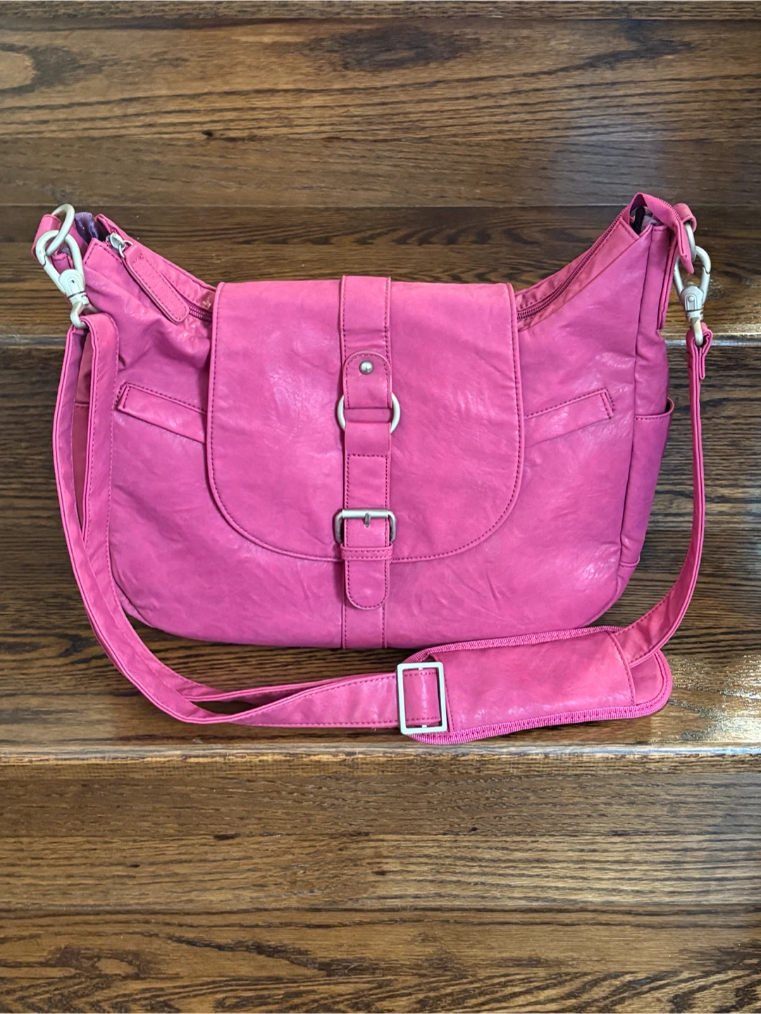 Kelly Moore B-Hobo Pink Vegan Leather Camera or Diaper Bag