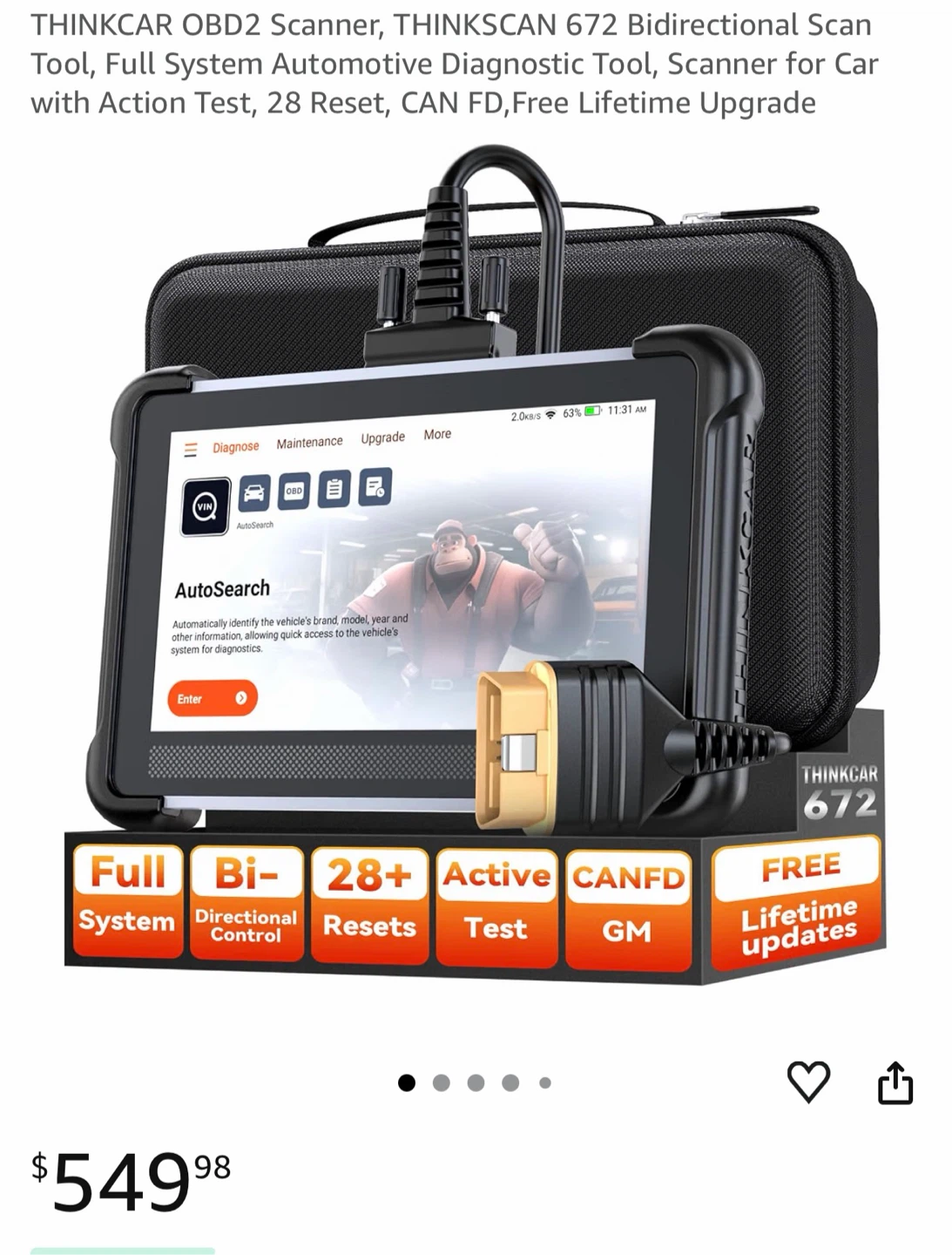 THINKCAR THINKSCAN 672 OBD2 Scanner