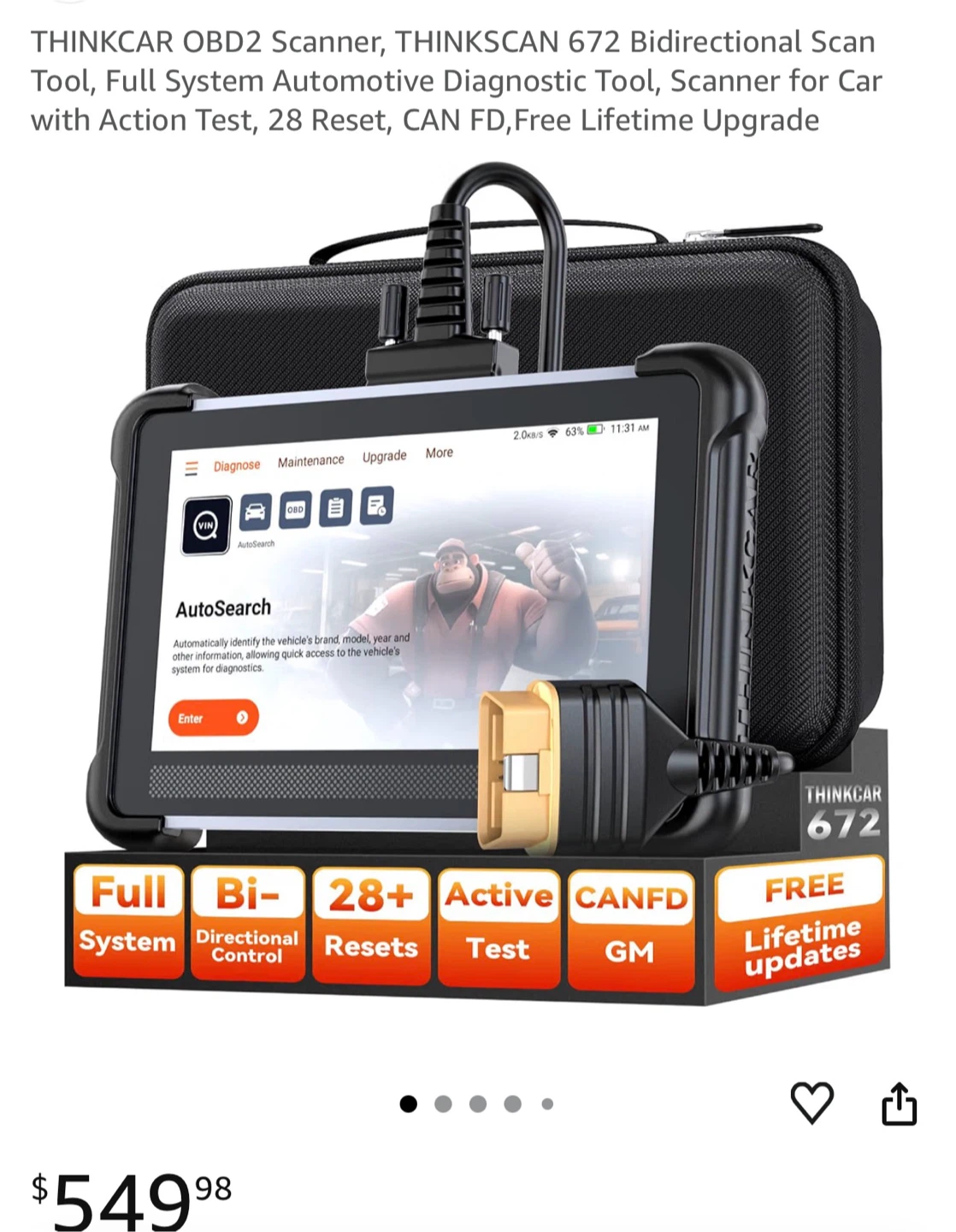 THINKCAR THINKSCAN 672 OBD2 Scanner - photo 2