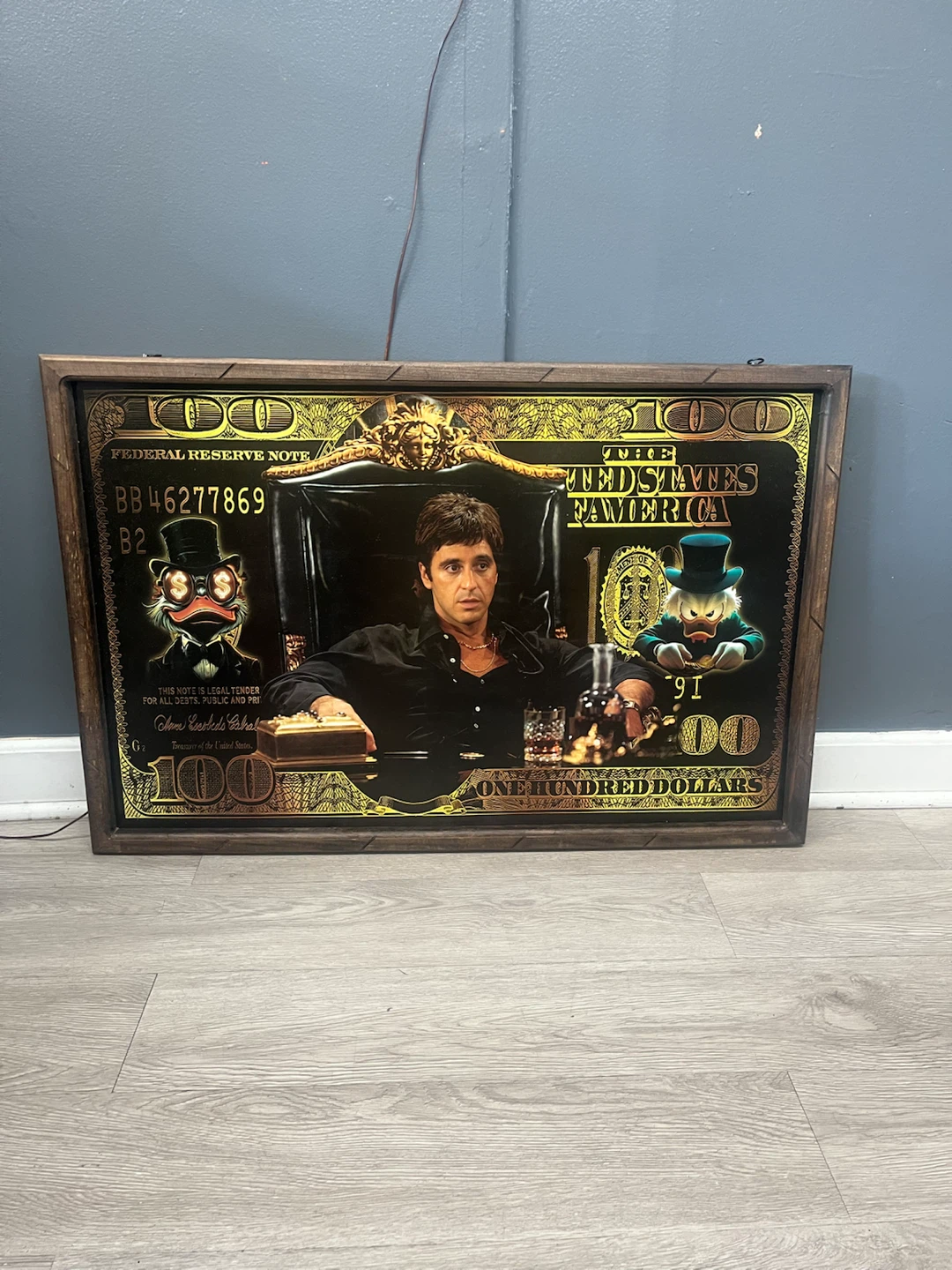 Scarface $100 Bill Art Print Wall Decor