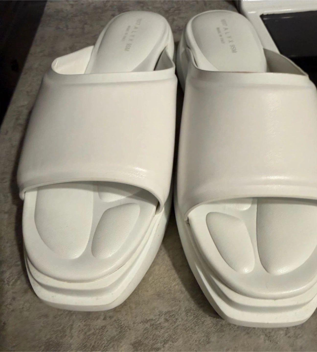 1017 Alyx 9SM White Platform Slides Size 9 - photo 3
