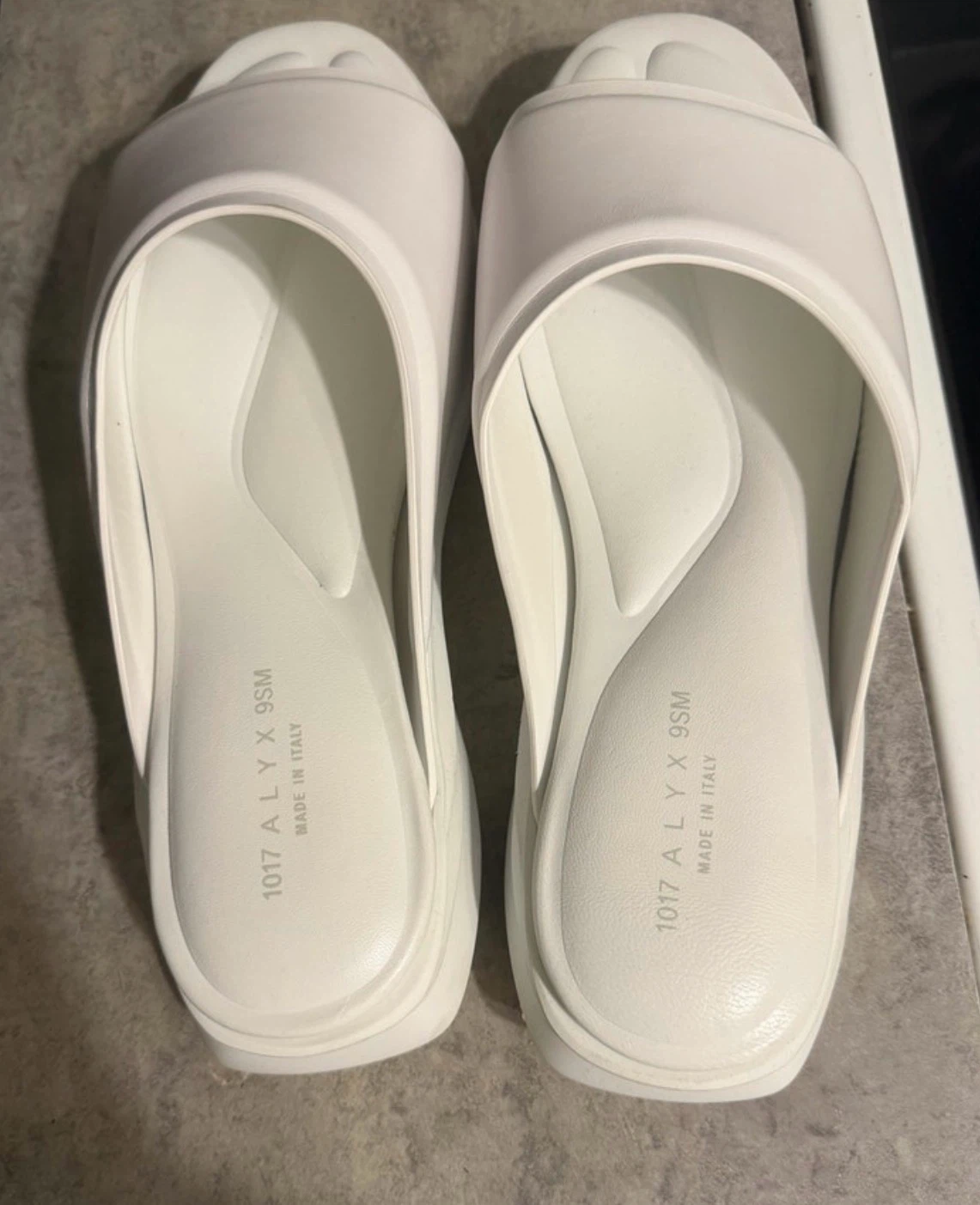 1017 Alyx 9SM White Platform Slides Size 9 - photo 4