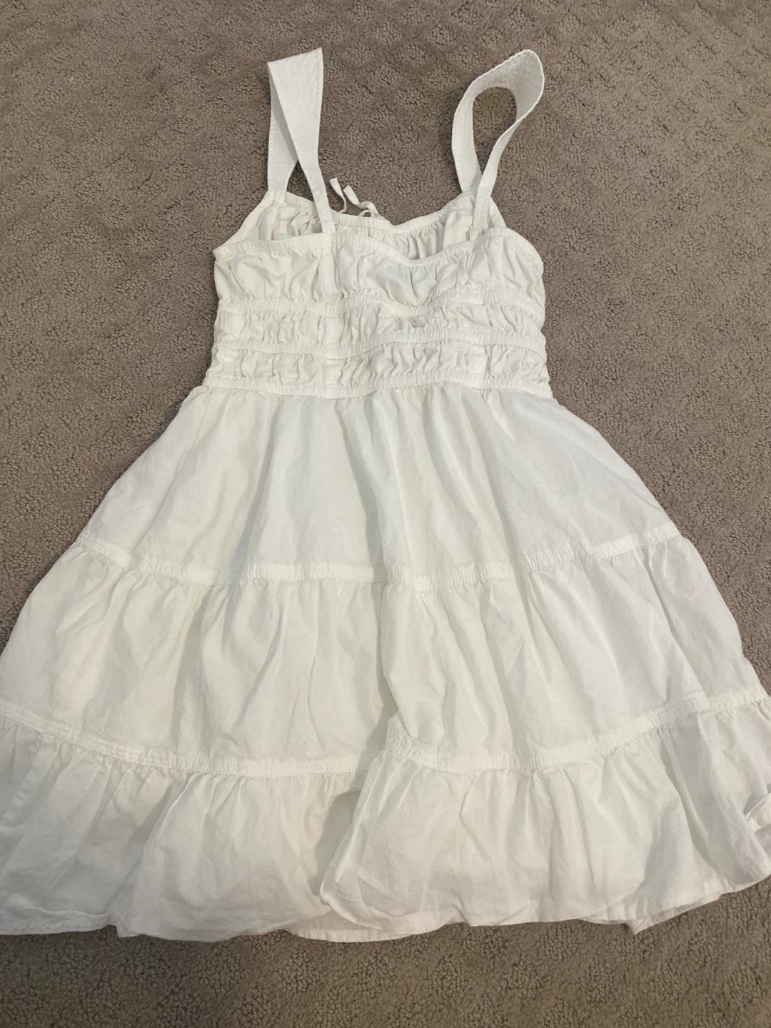 Sunday Best White Tiered Mini Dress - photo 3