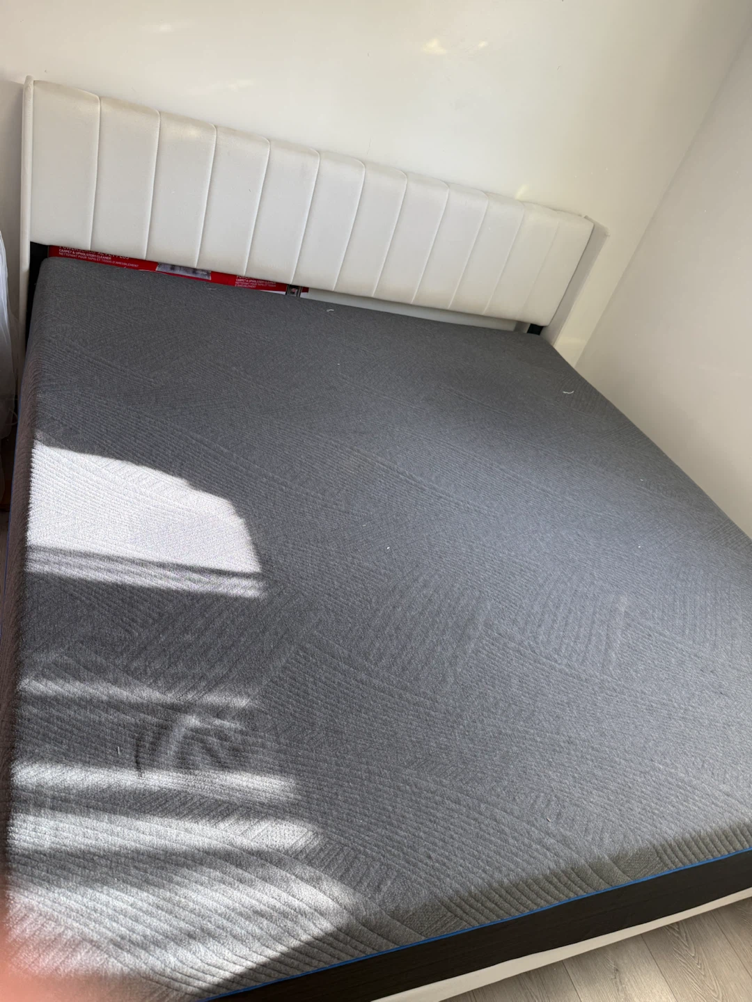 Free- King Size Mattress with White Headboard Bed Frame - photo 4