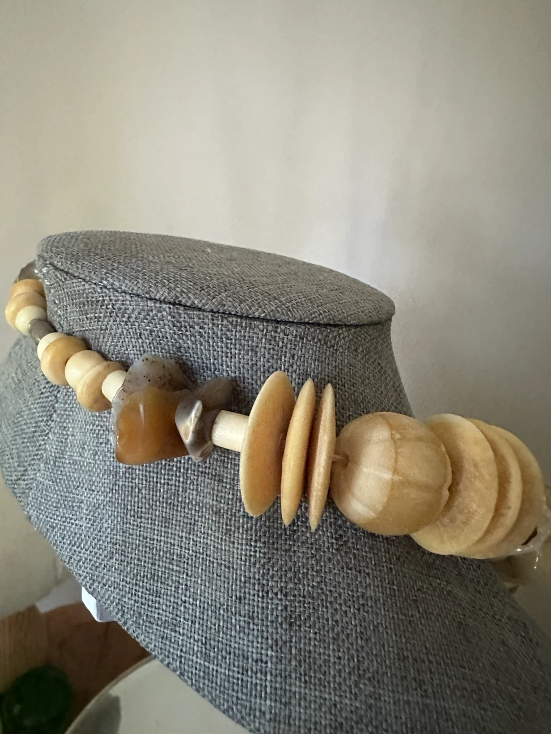 Unique Beaded Necklace with Natural Stones and Wood - photo 3