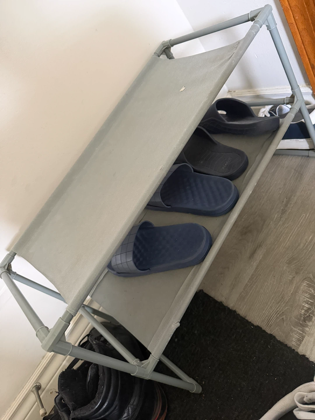 Grey 2-Tier Shoe Rack