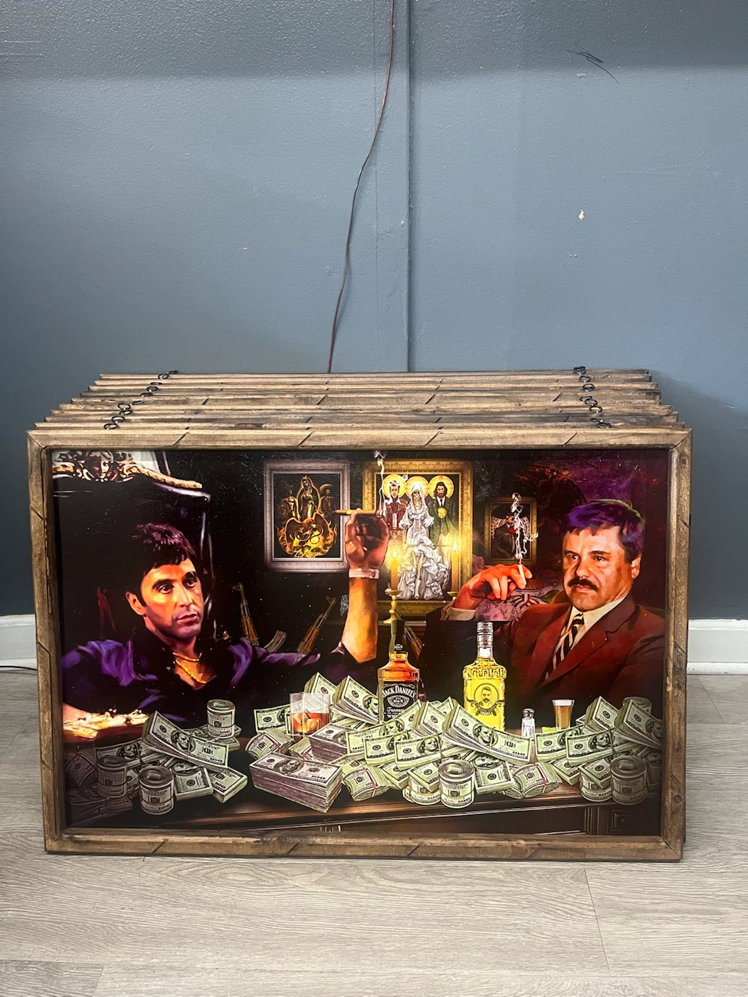 Scarface Tony Montana & El Chapo Money Wall Art