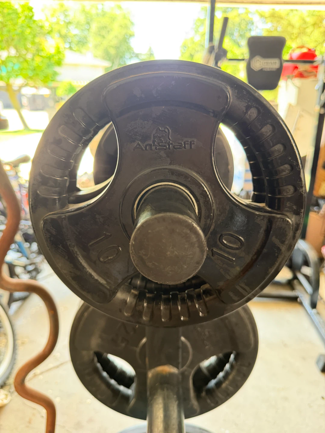 250 lbs AmStaff Olympic Weight Set with Storage Tree & EZ Bar - photo 3