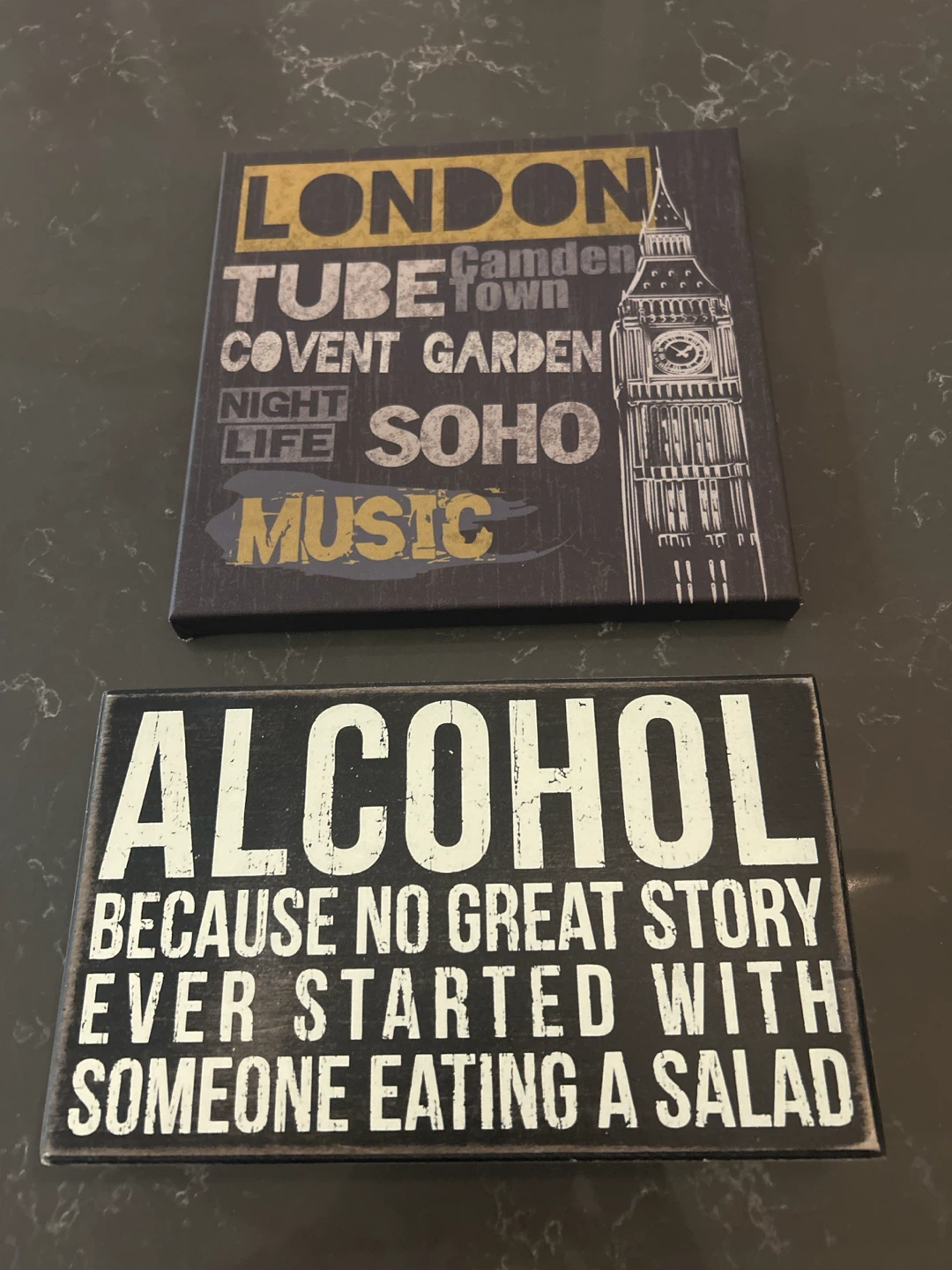 London Tube Canvas Art and Alcohol Sign