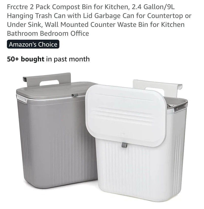 New Hanging Trash Can Compost Bin Set of 2