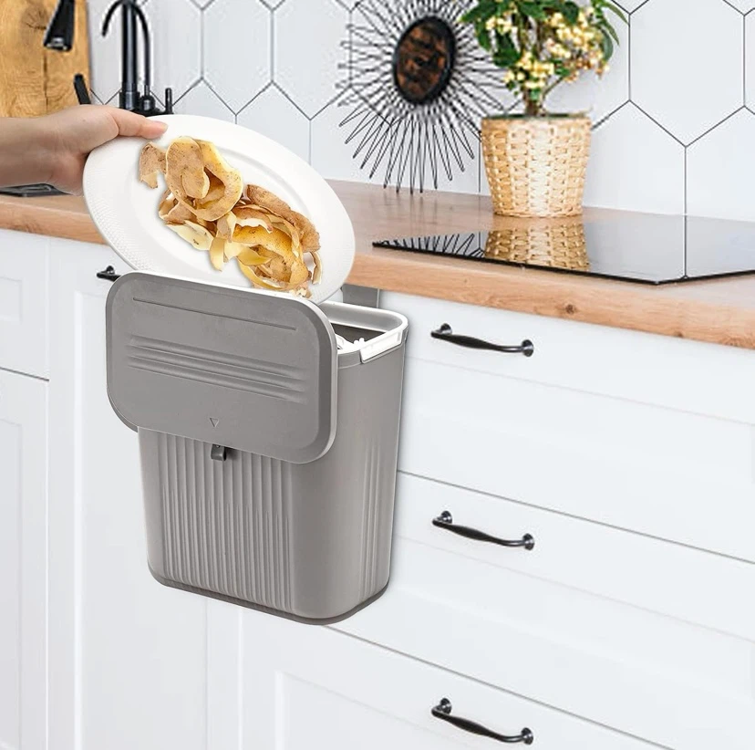 New Hanging Trash Can Compost Bin Set of 2 - photo 5