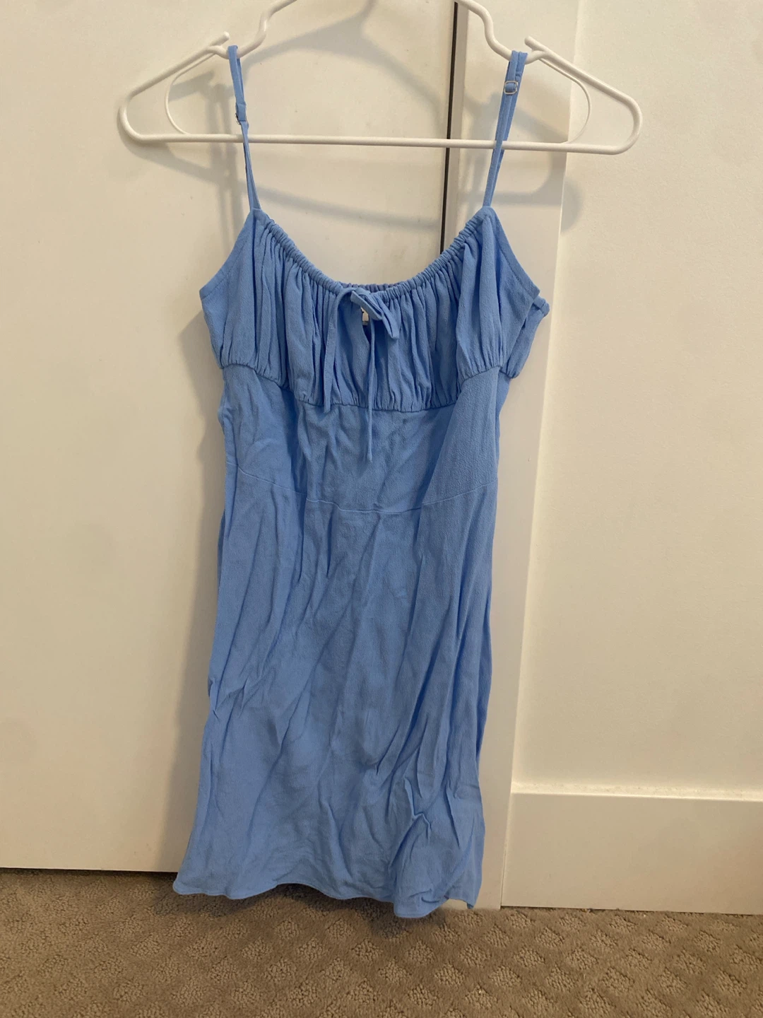 Sunday Best Blue Ruched Mini Dress Size 2 - photo 4