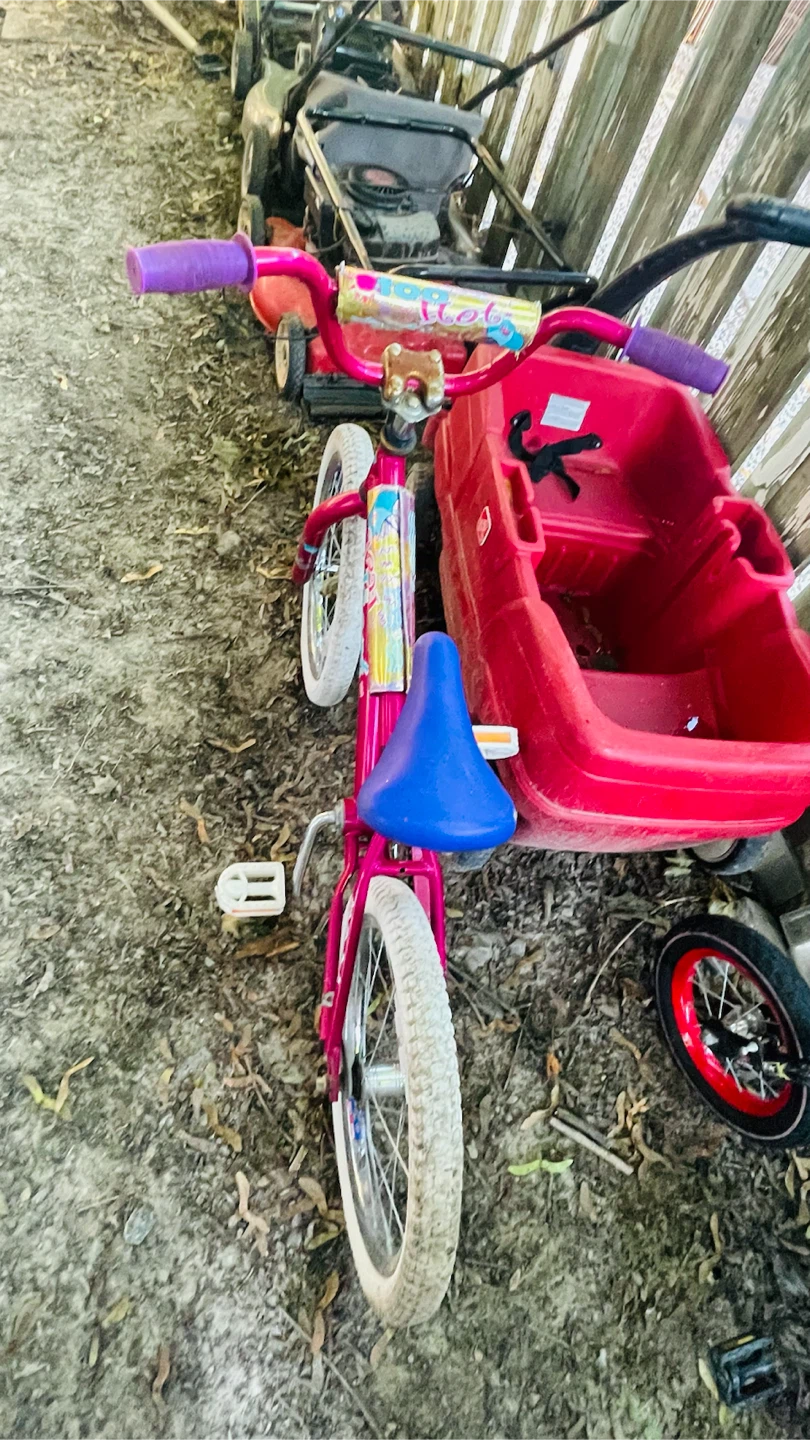 18” Pink Kids Bike with Purple Handlebars - photo 3