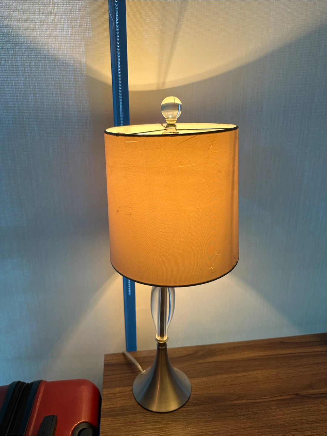 Wooden Desk + Desk Lamp – $30 - photo 3