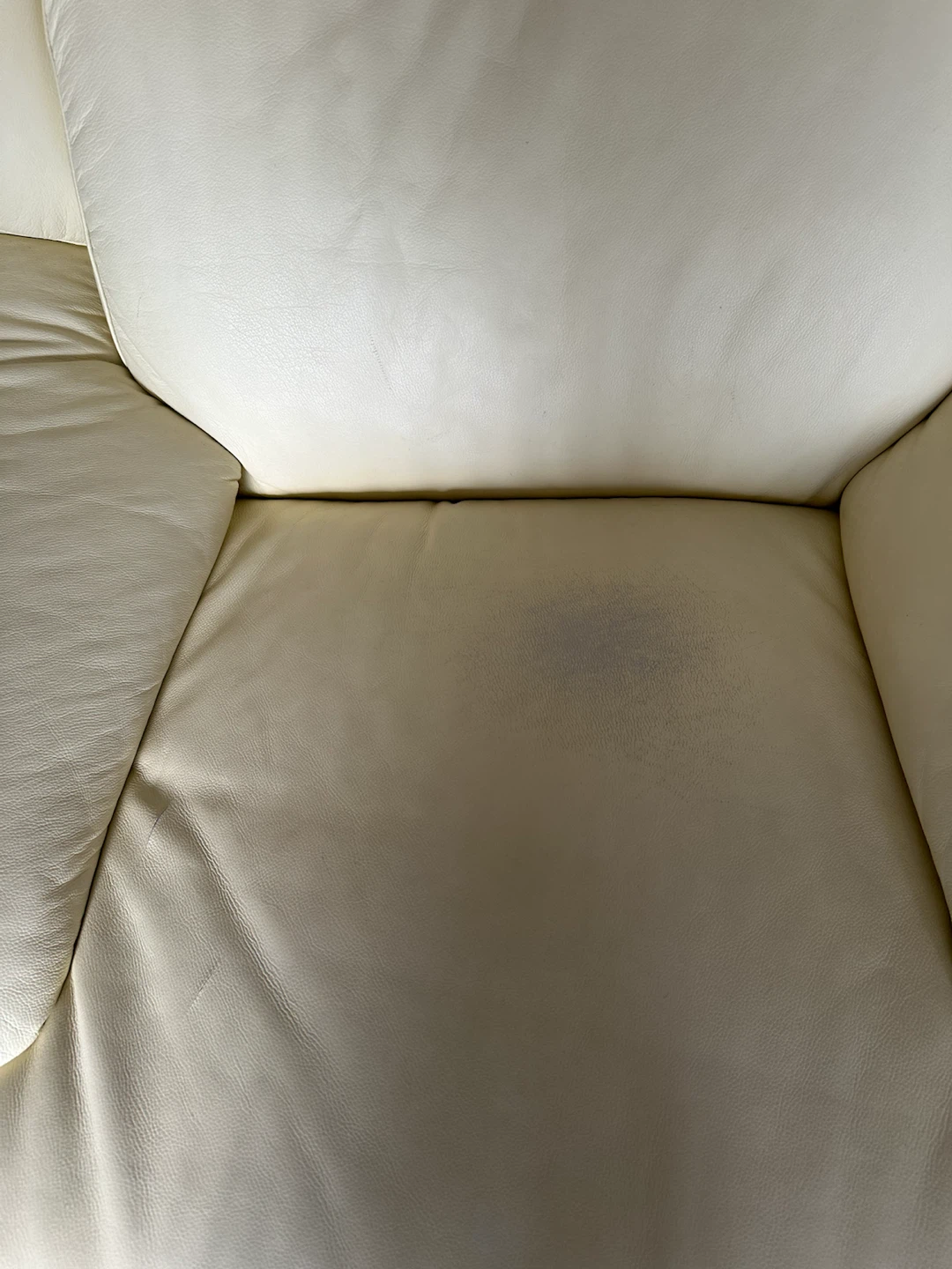 Cream Genuine Leather Sofa 2 piece Set - photo 4