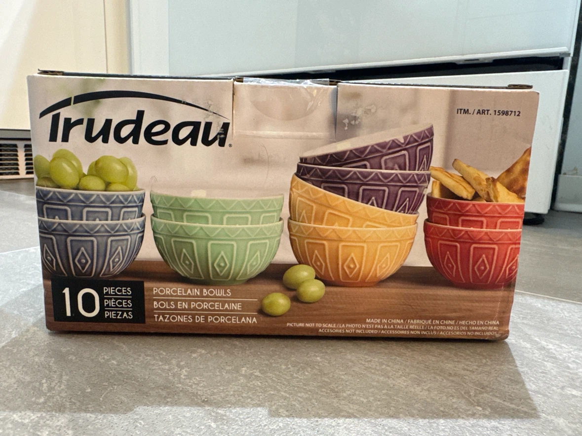 Trudeau Porcelain Bowls - 10 Piece Set