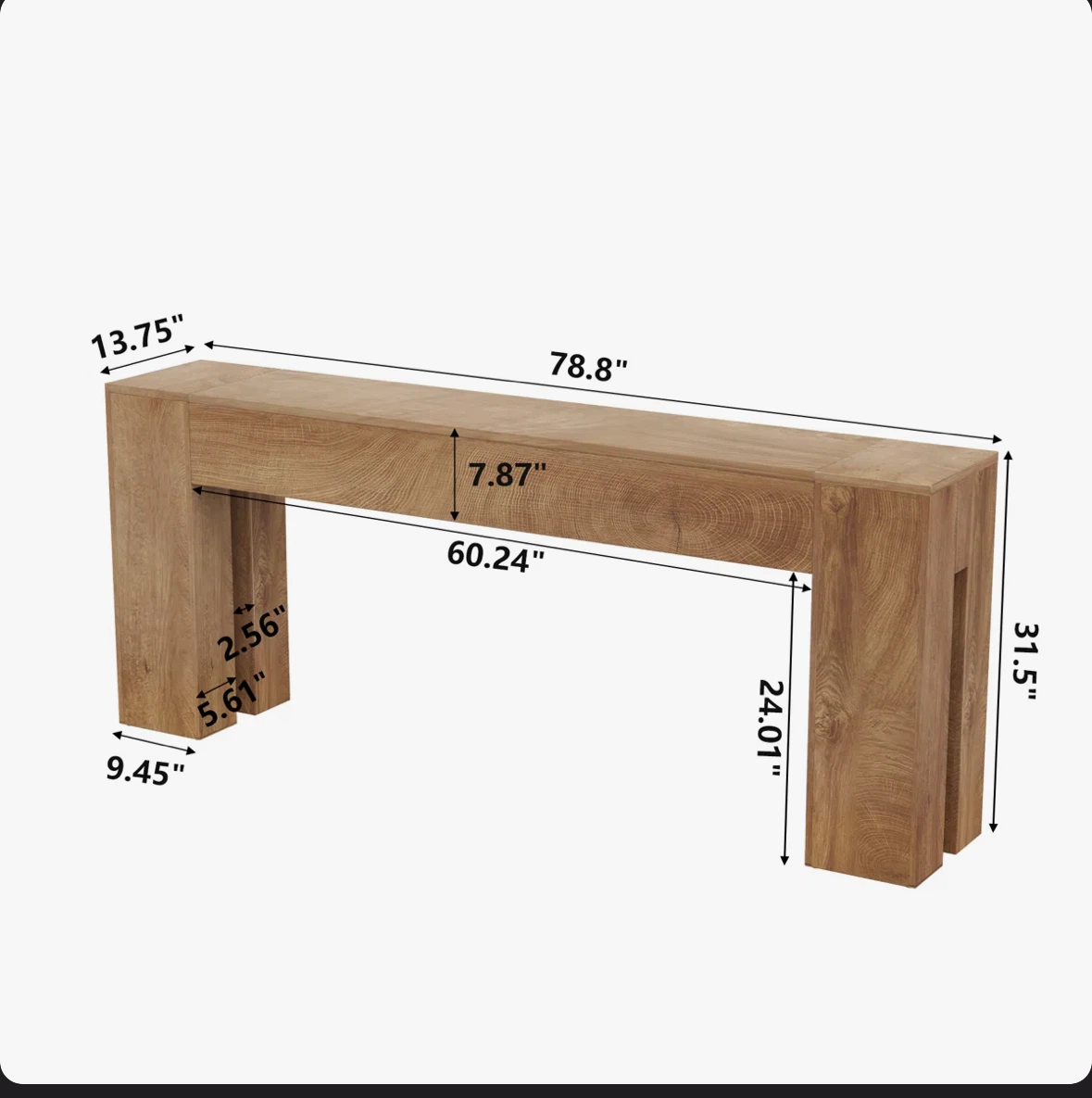 Extra Long Wood Console/ Entryway Table