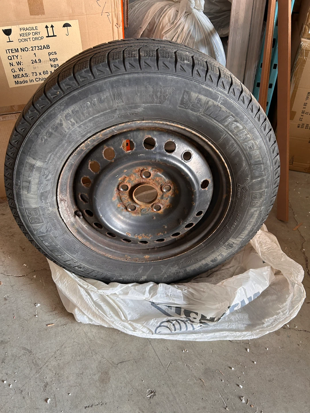 Michelin 235/65R16 Winter Tire with Steel Rim
