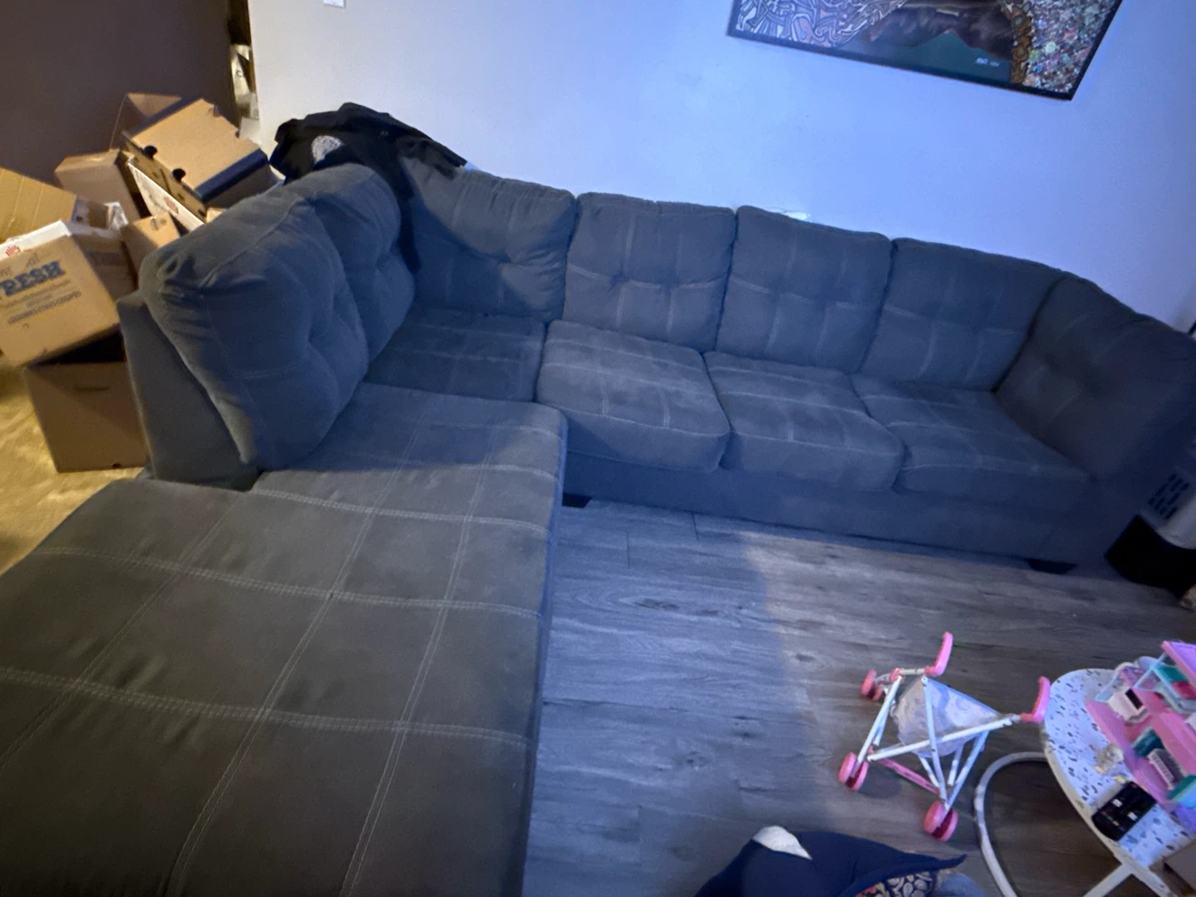 Grey Sectional Sofa with Chaise