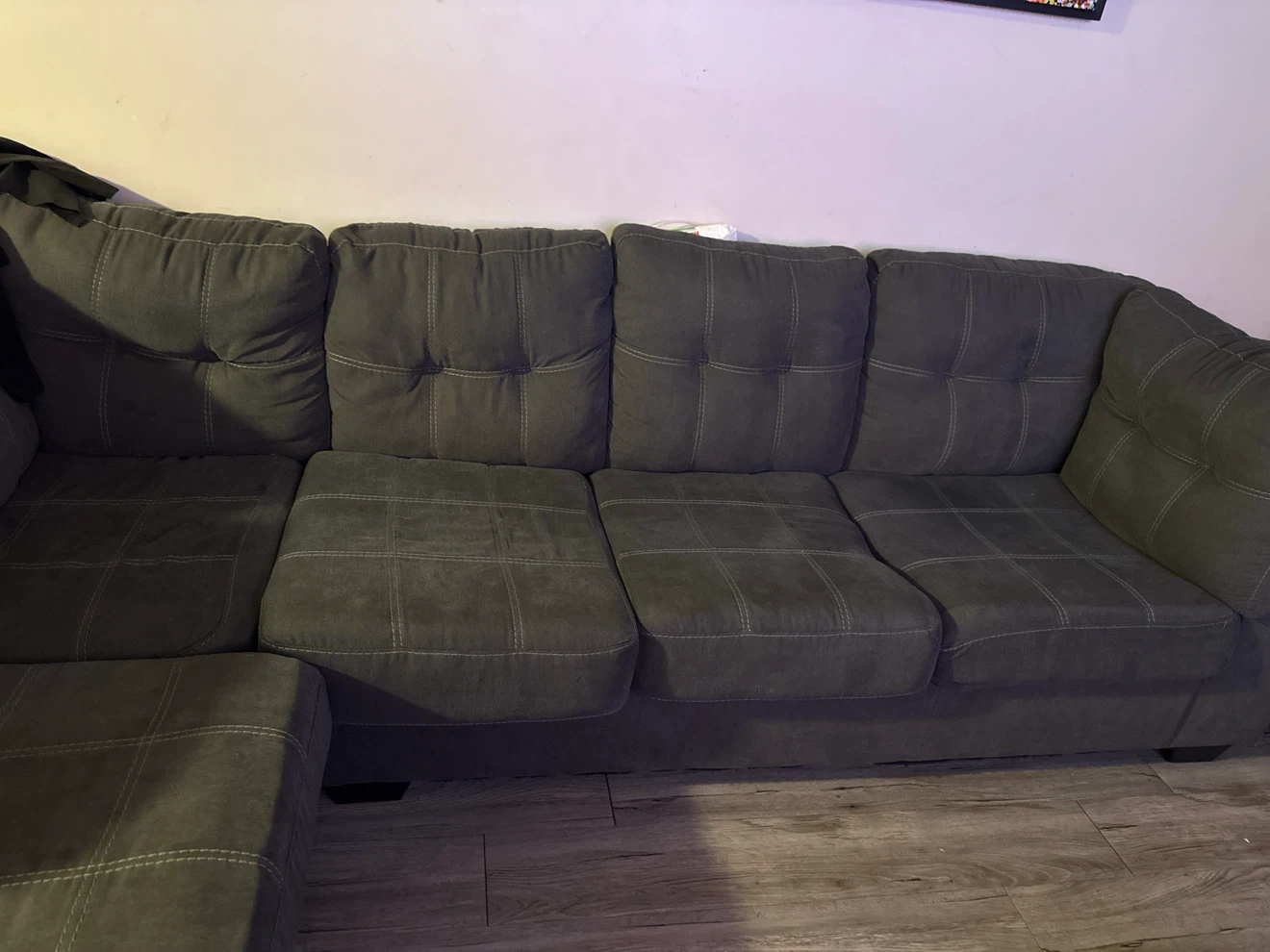Grey Sectional Sofa with Chaise - photo 3