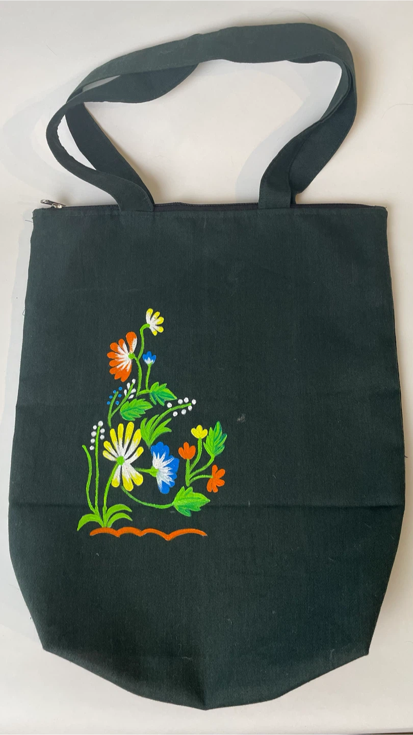 Embroidered Floral Tote Bag