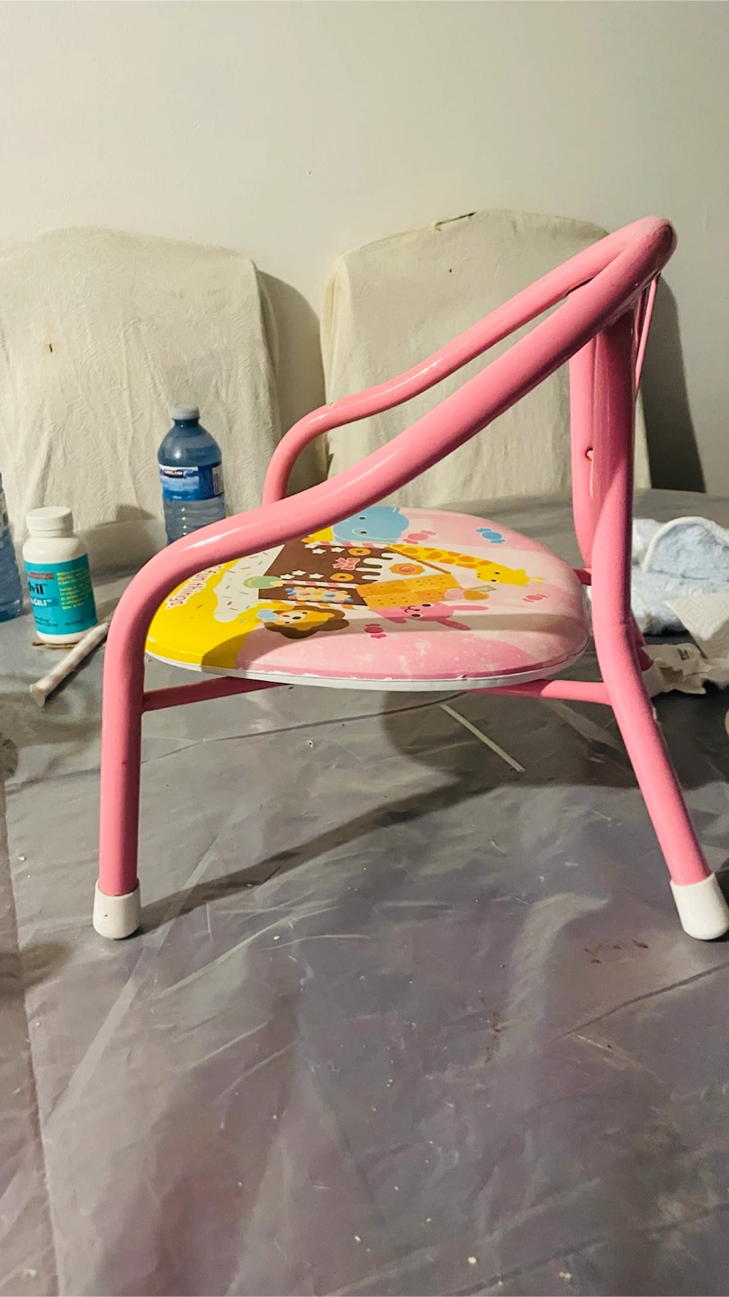 Toddlers size Pink Children's Metal Chair with Animal Design - photo 4