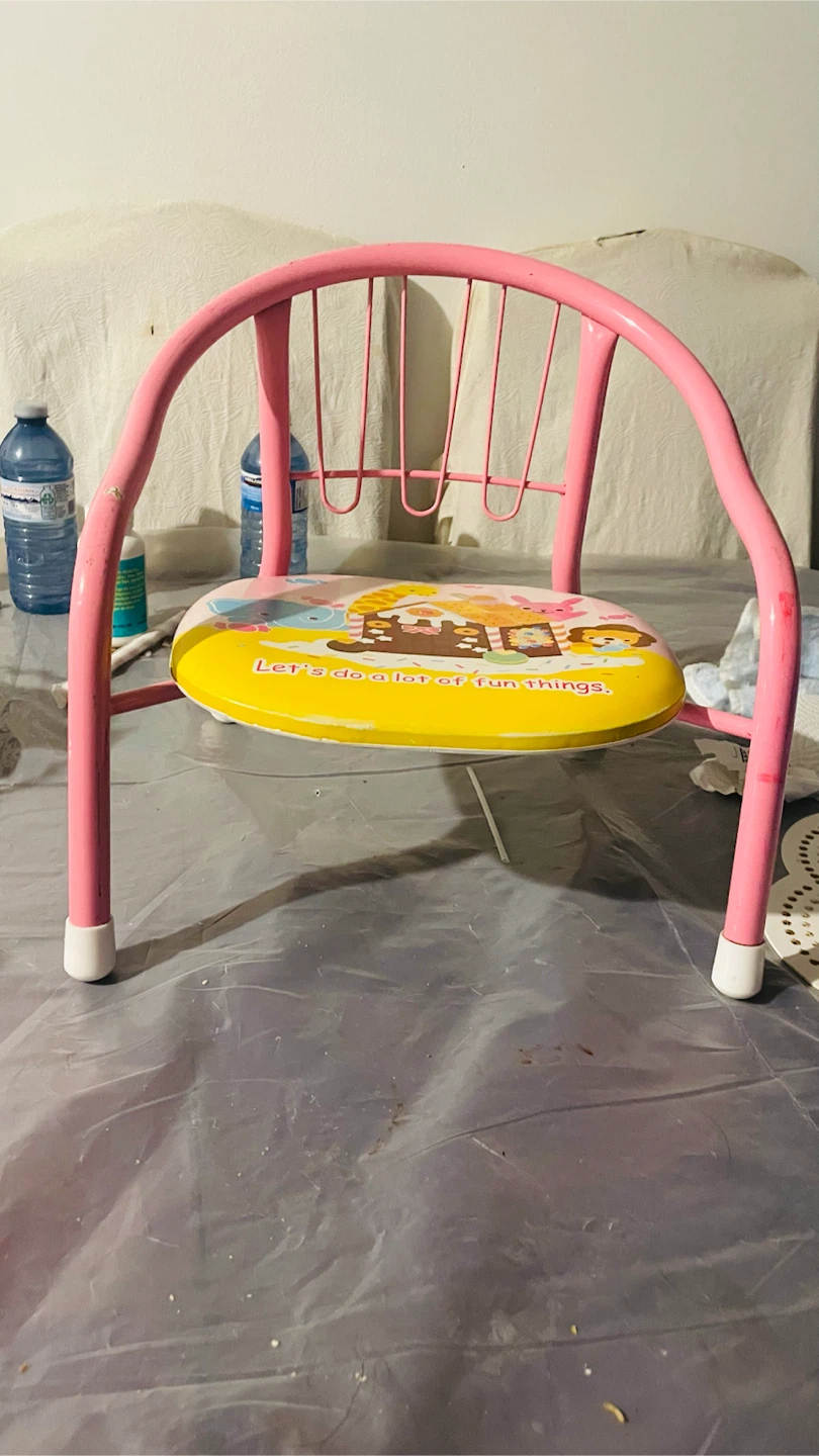 Toddlers size Pink Children's Metal Chair with Animal Design - photo 5