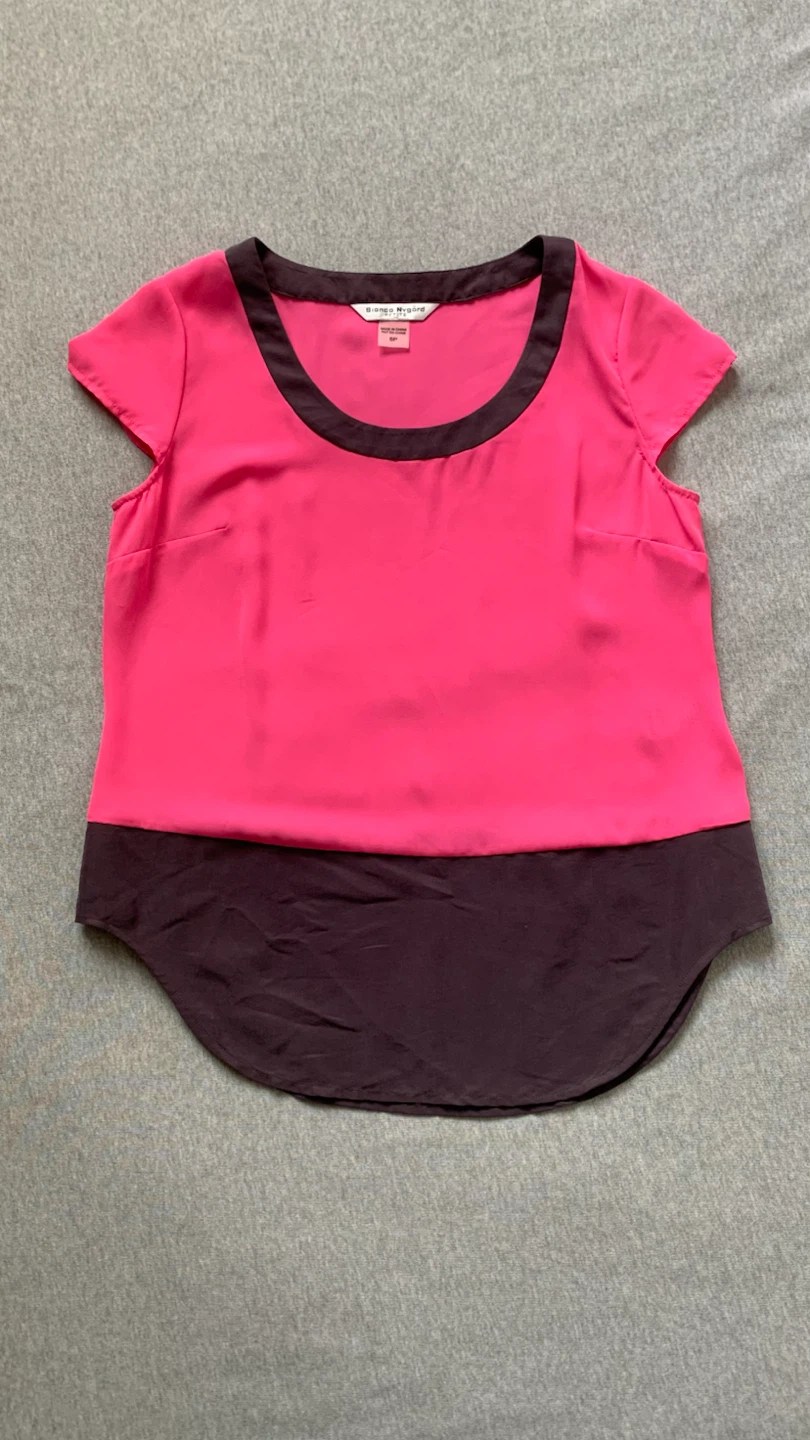 Bianca Nygard Petite Top - Pink & Brown - Size 8P