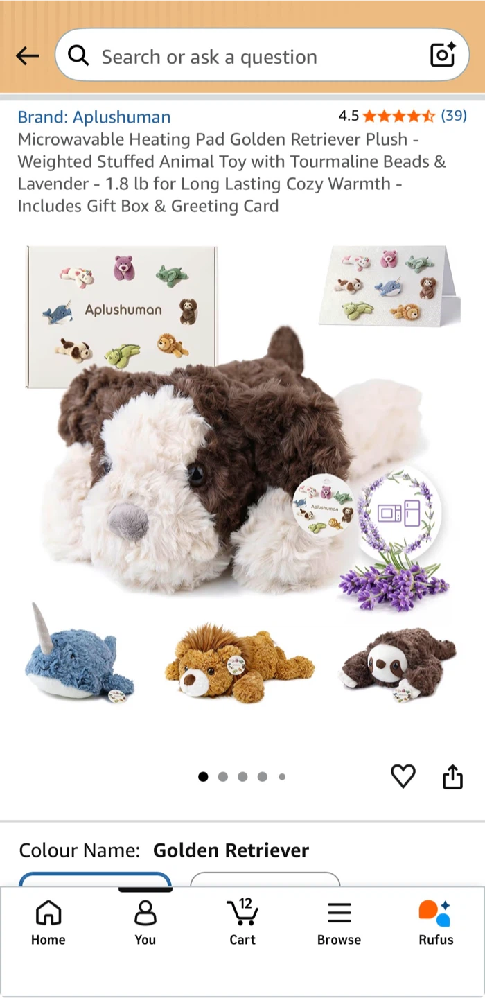 Heated weighted plush