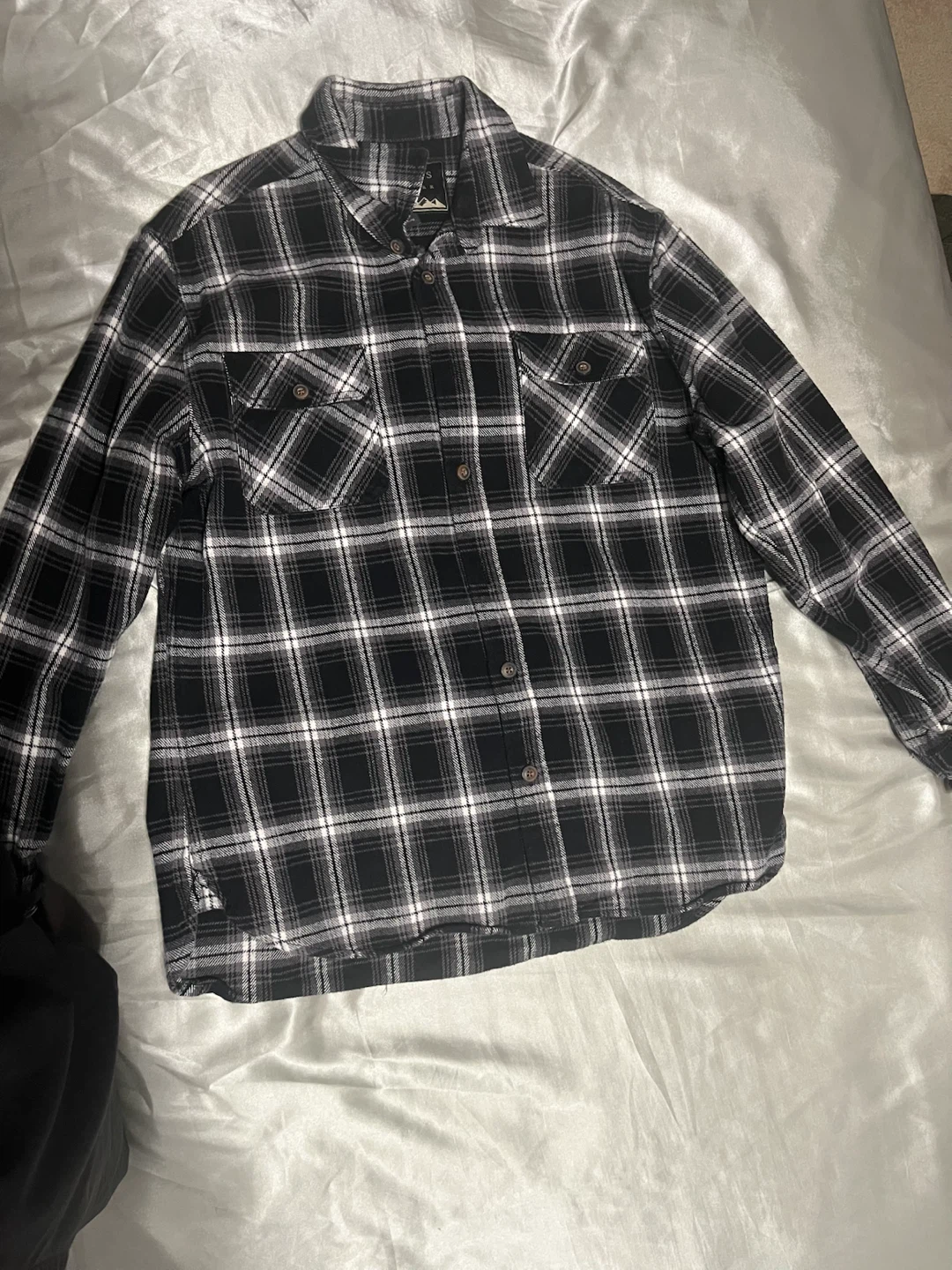 Black and White & Yellow Plaid Flannel Shirt - photo 2