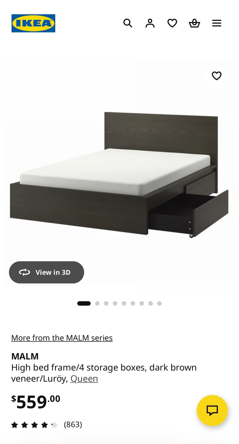 Beauty rest mattress with IKEA MALM bed frame with 4 drawers - photo 3